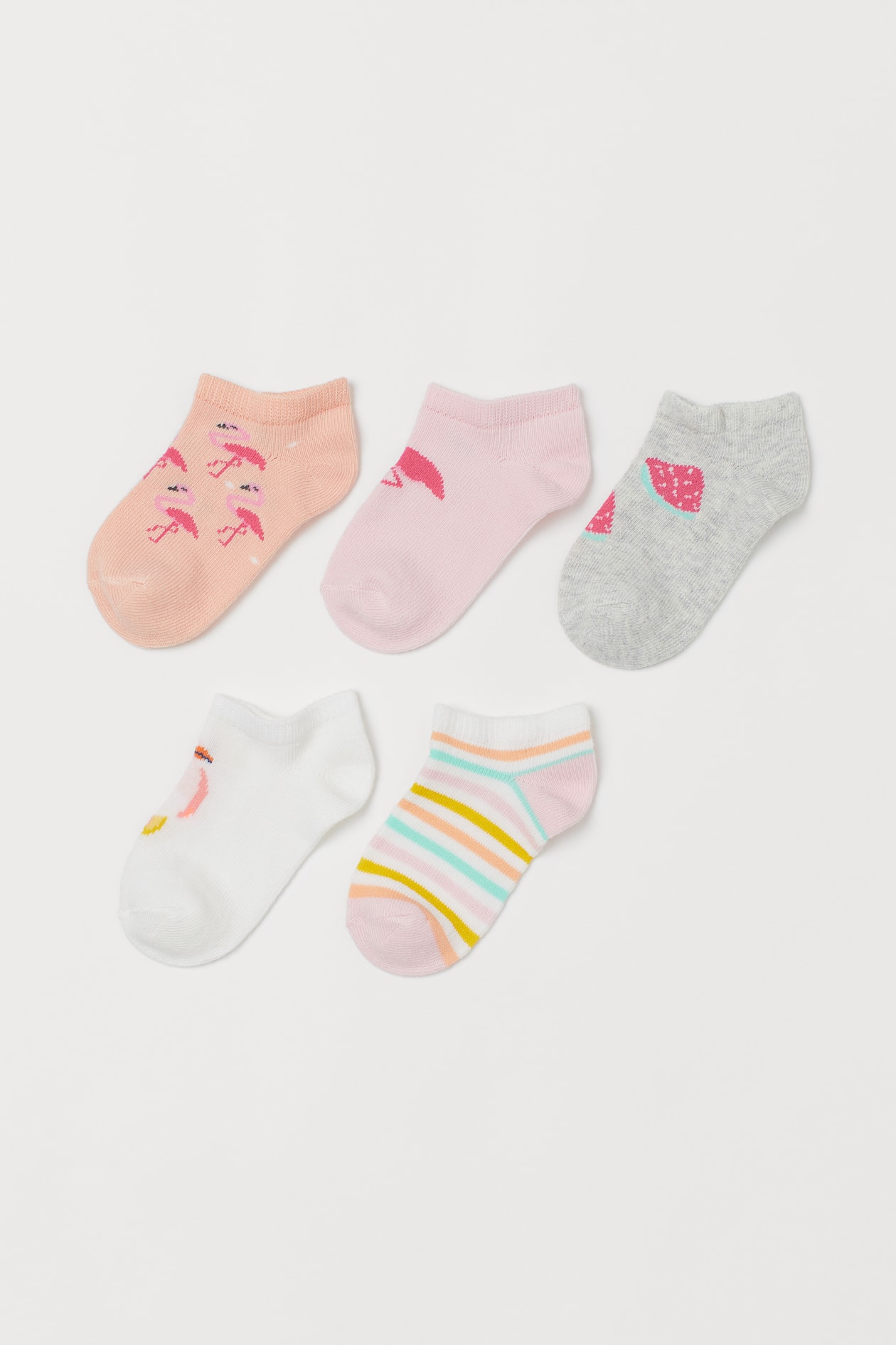 5-pack Ankle Socks - Light pink/flamingos - Kids | H&M US