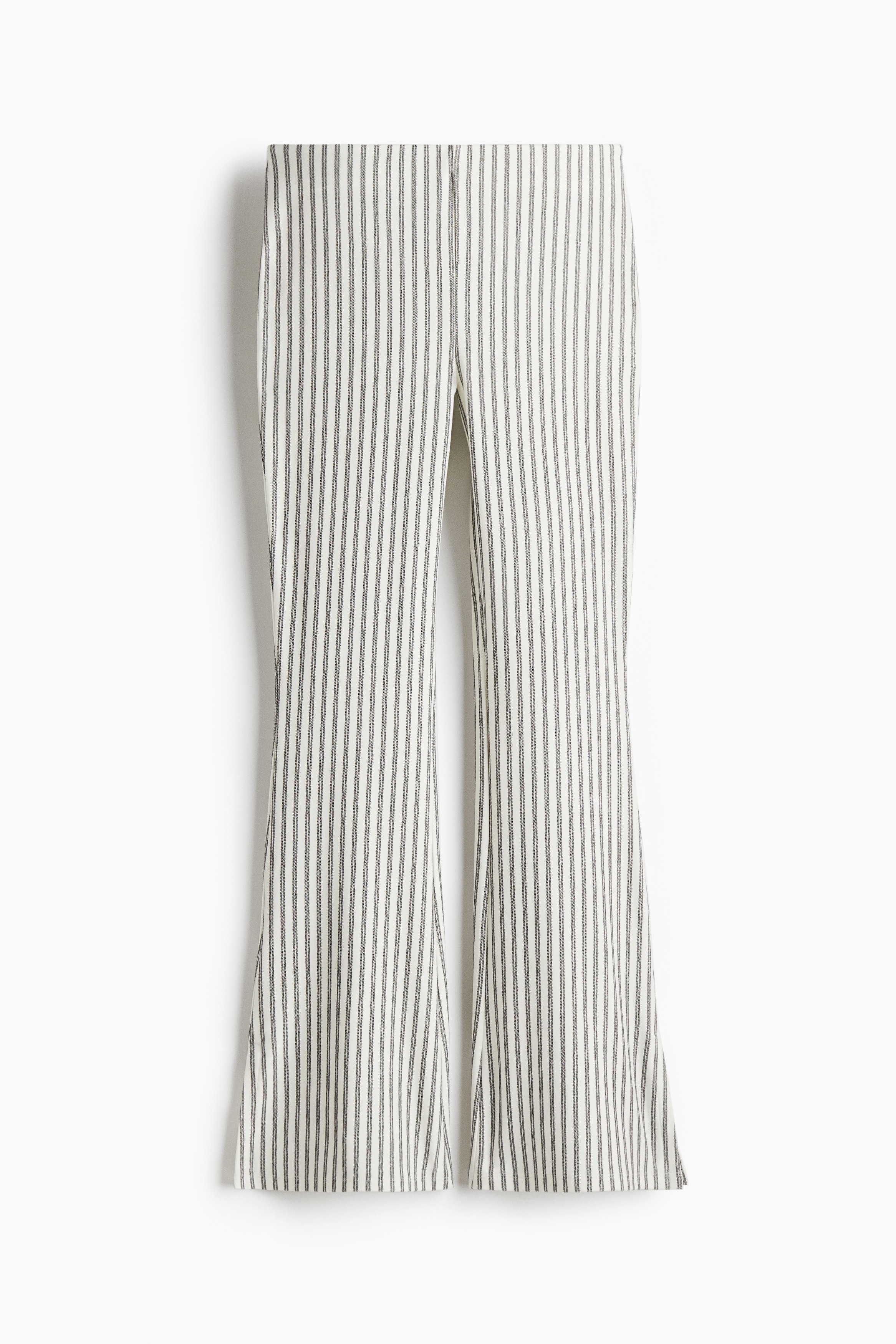 Flared jersey trousers - White/Black striped/Navy blue/White striped