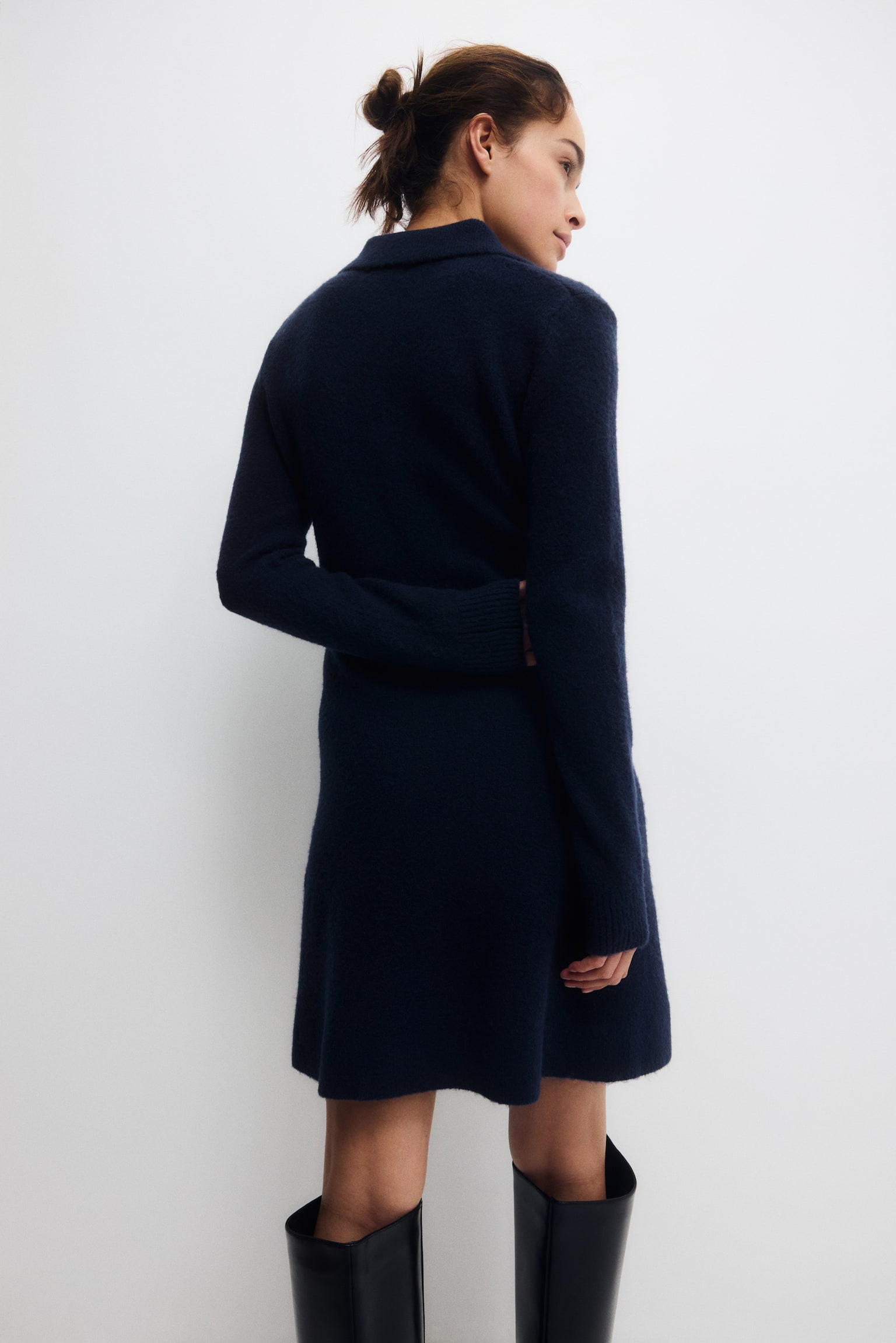 MAMA Robe à manches longues - Bleu marine/Gris foncé - 6