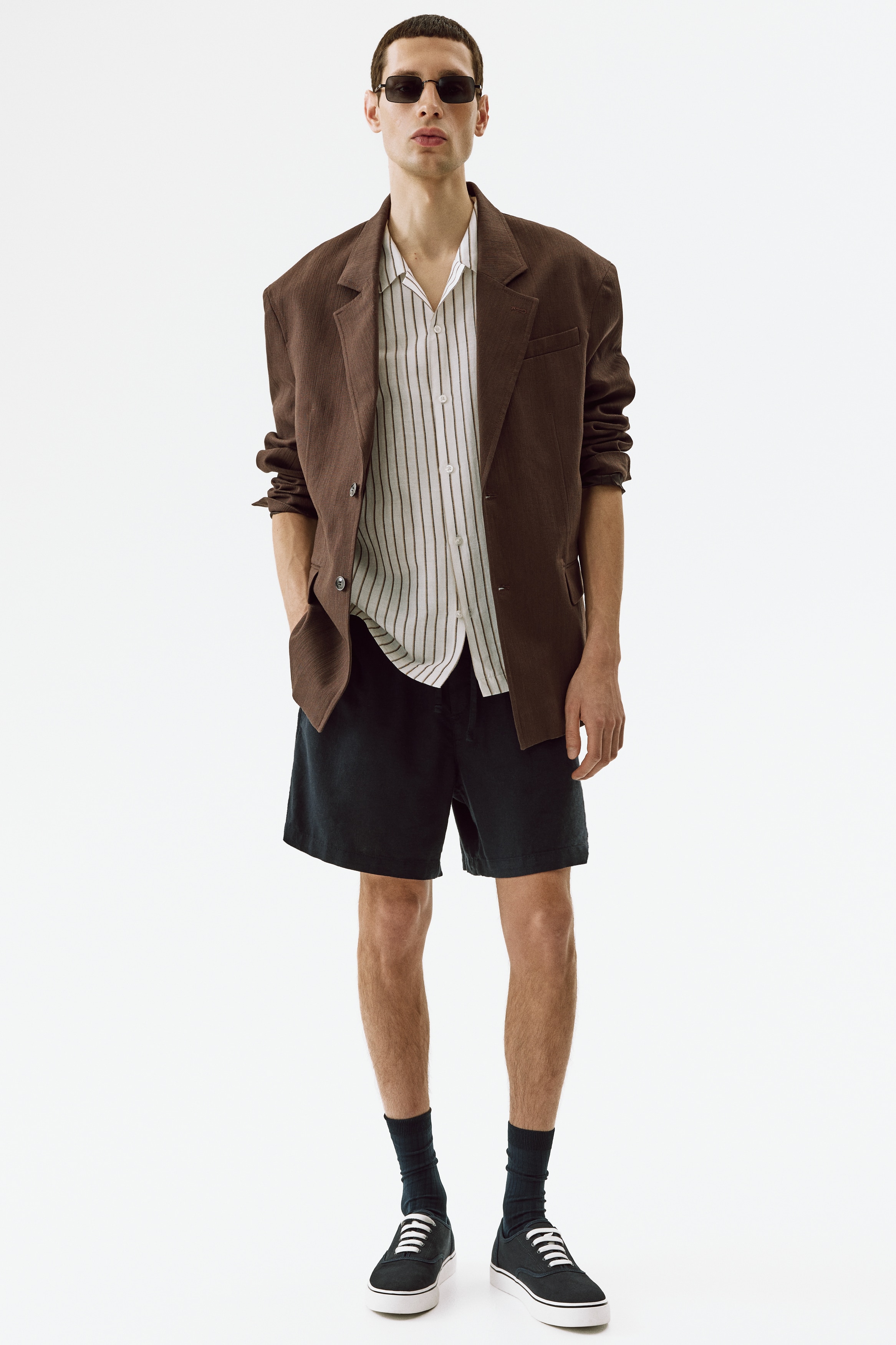 Relaxed Fit Linen-blend shorts