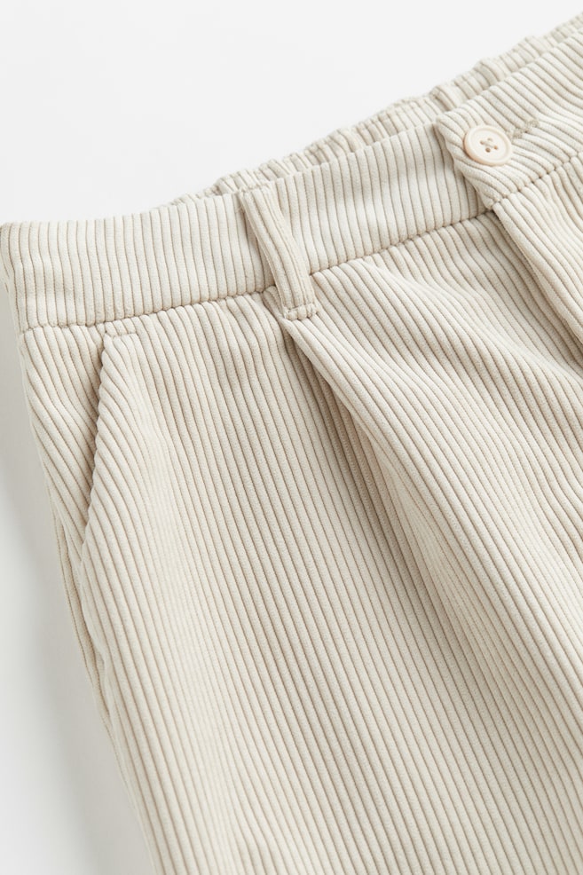 Wide corduroy trousers - Light beige/Light beige/Black/Light grey - 3