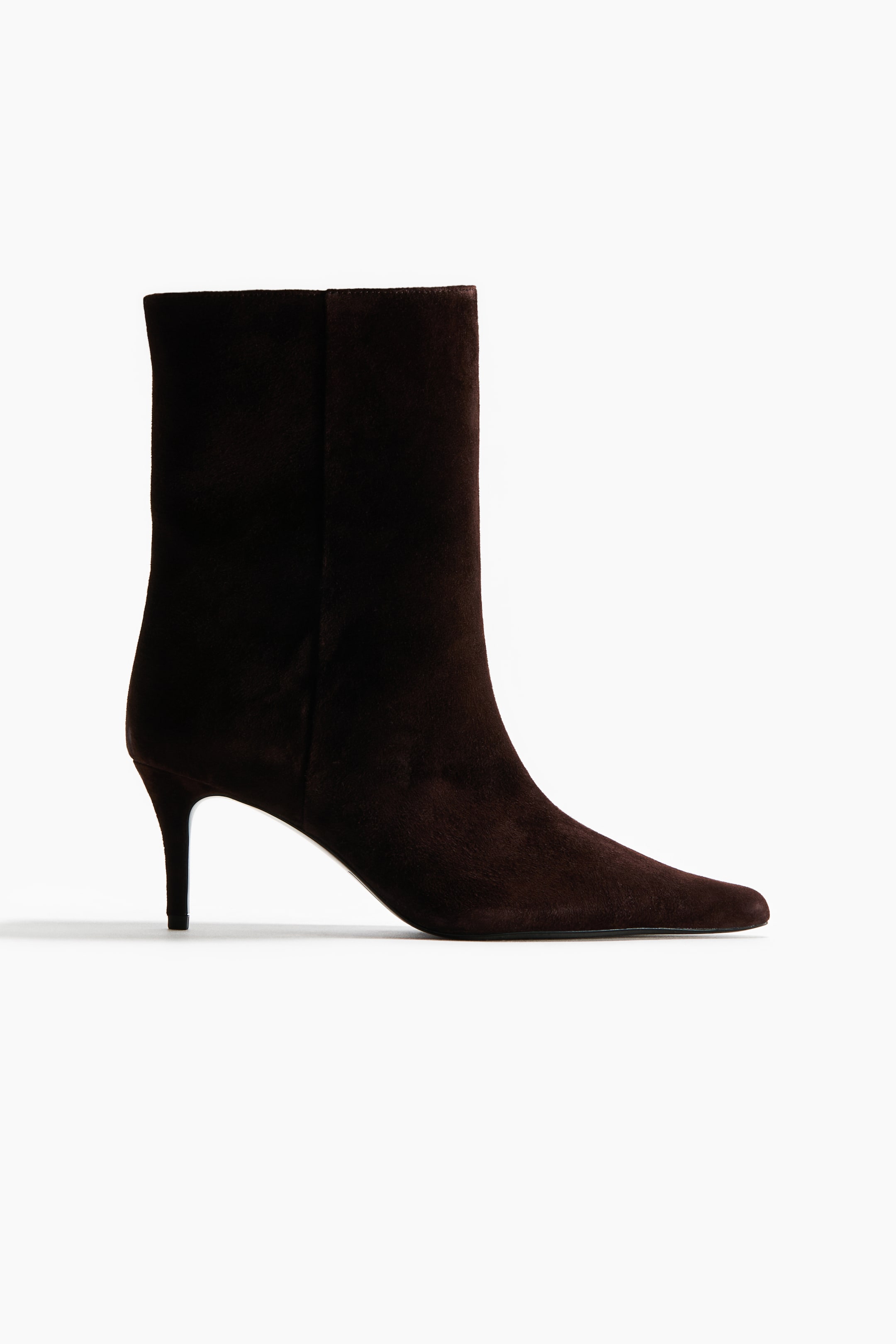 View larger image: Heeled leather boots - Dark brown - Ladies | H&M 1
