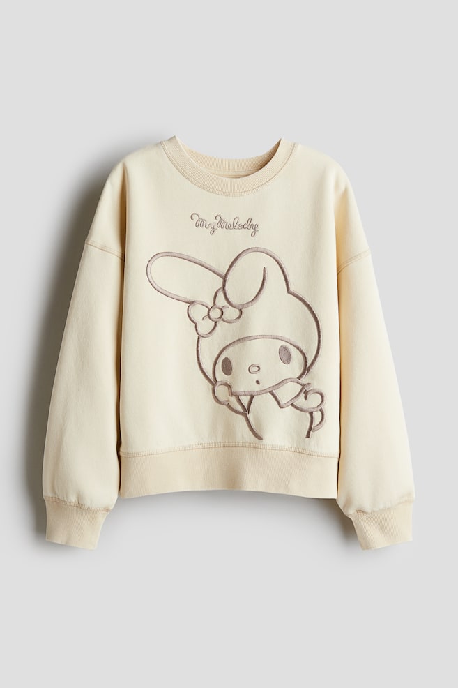 Sweat avec motif brodé - Beige clair/My melody - 1