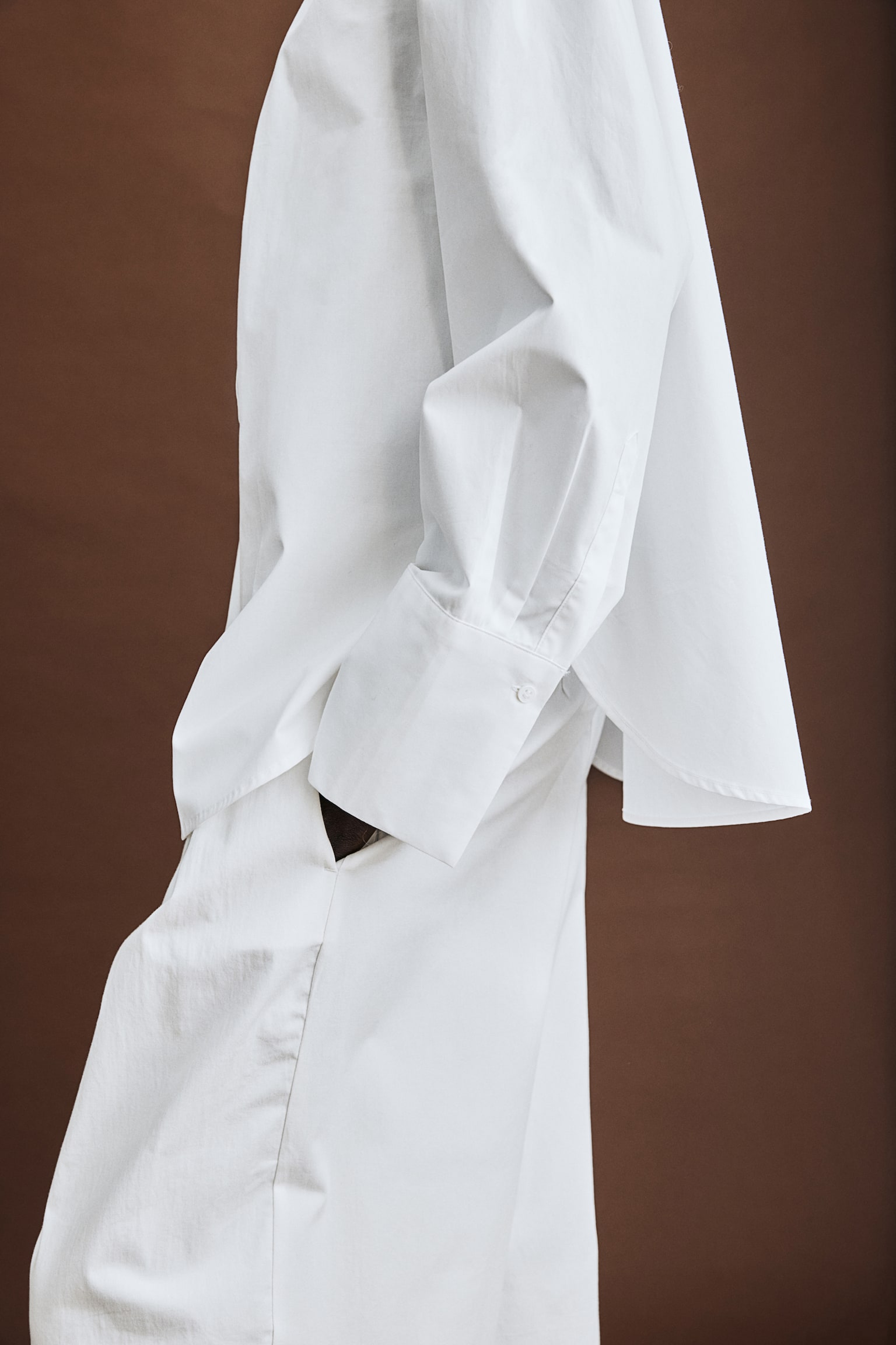 Poplin Tuxedo Shirt - White - 4