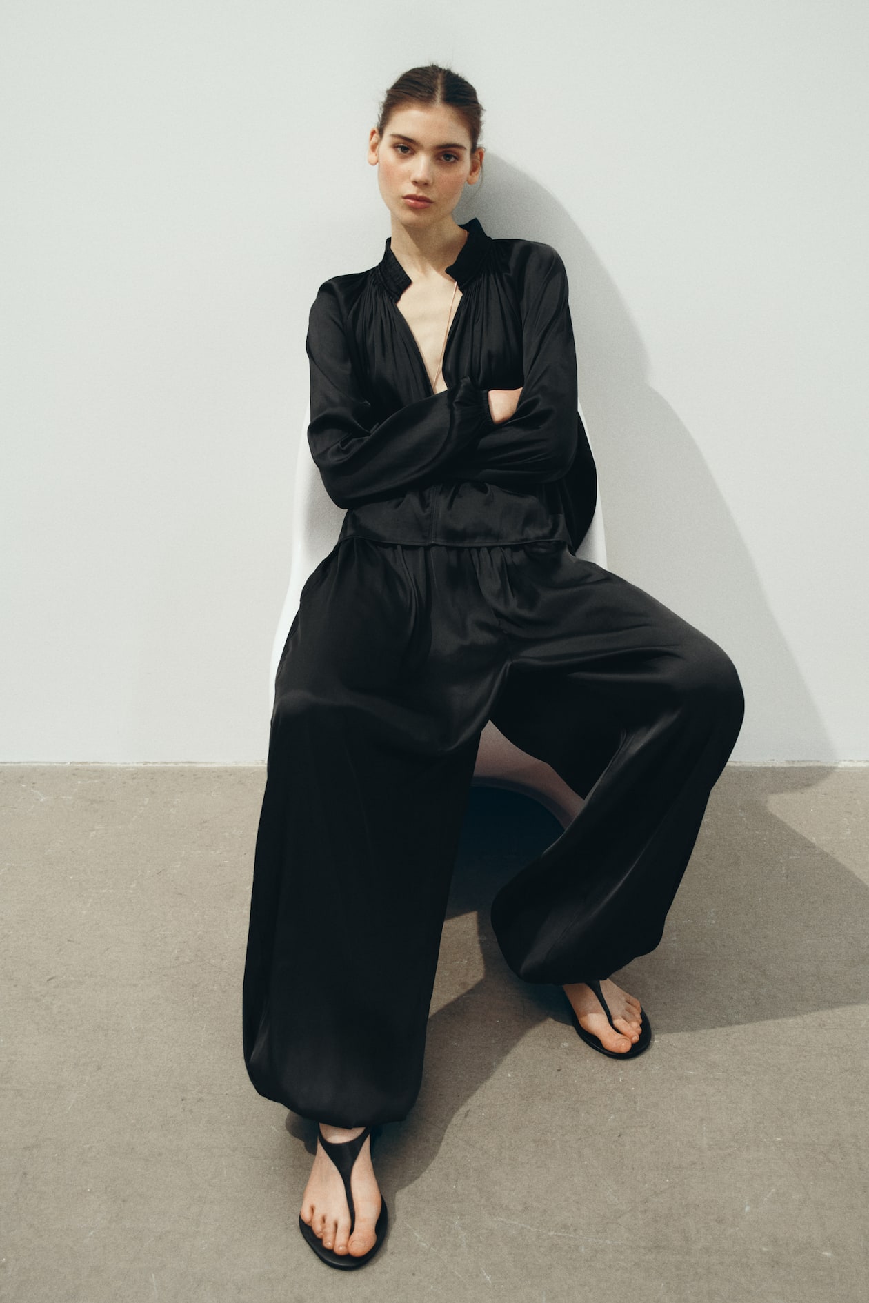 Oversized V-Neck Blouse - image 4