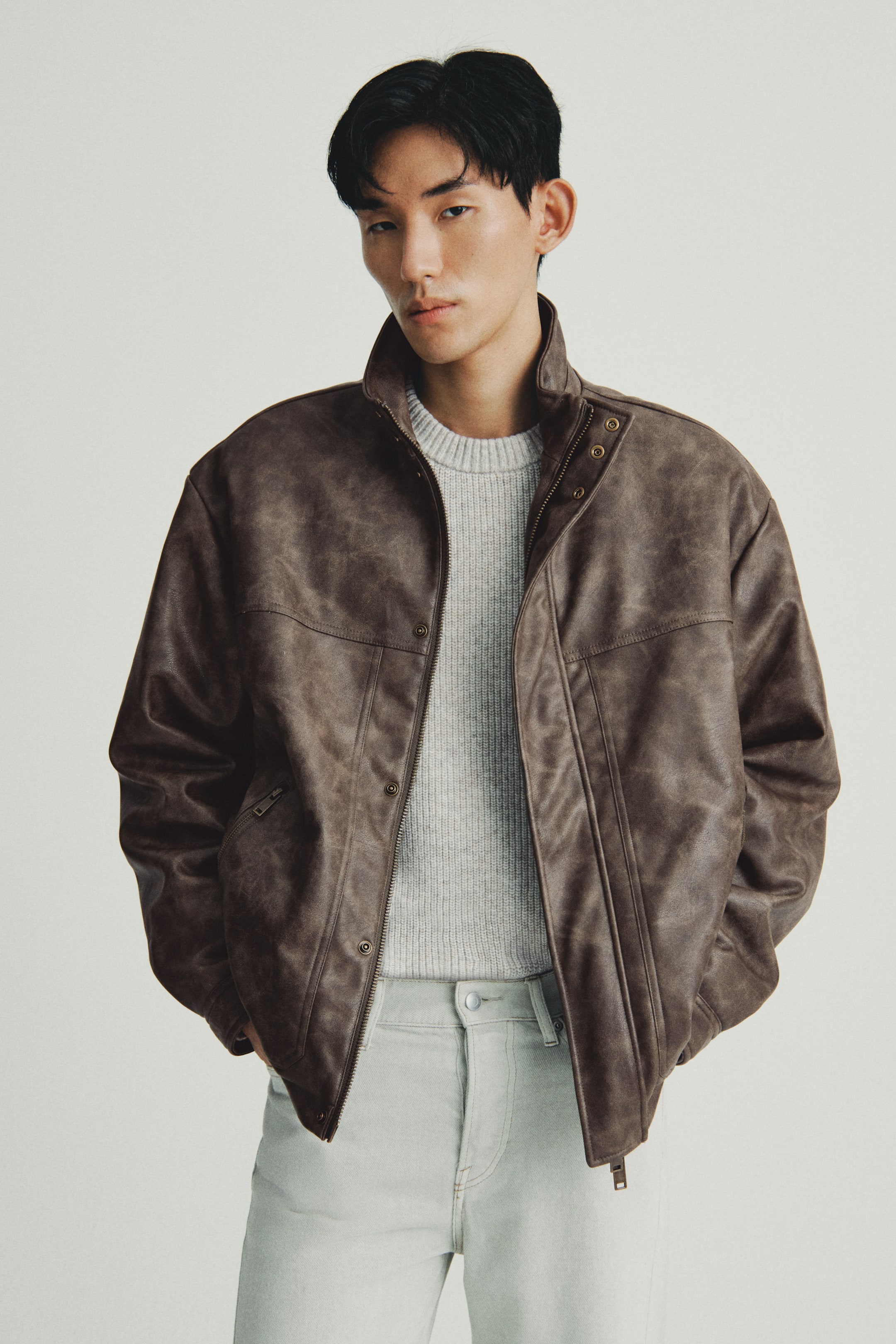 拡大画像を表示: パッデッドコーティングジャケット - ダークモール - Men | H&M JP 2