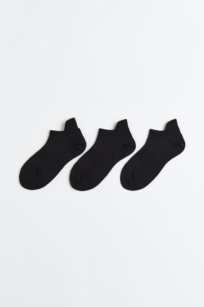 3-pack DryMove™ sports socks - Black/White/Light beige/Natural white - 1