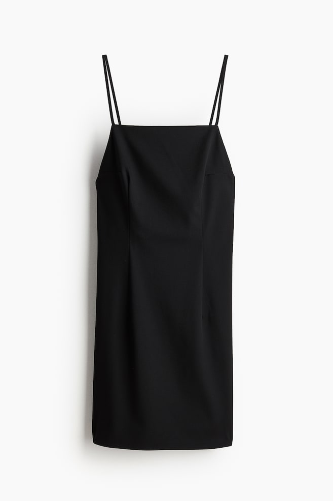 Vestido de tirantes con espalda escotada - Negro/Gris jaspeado - 1