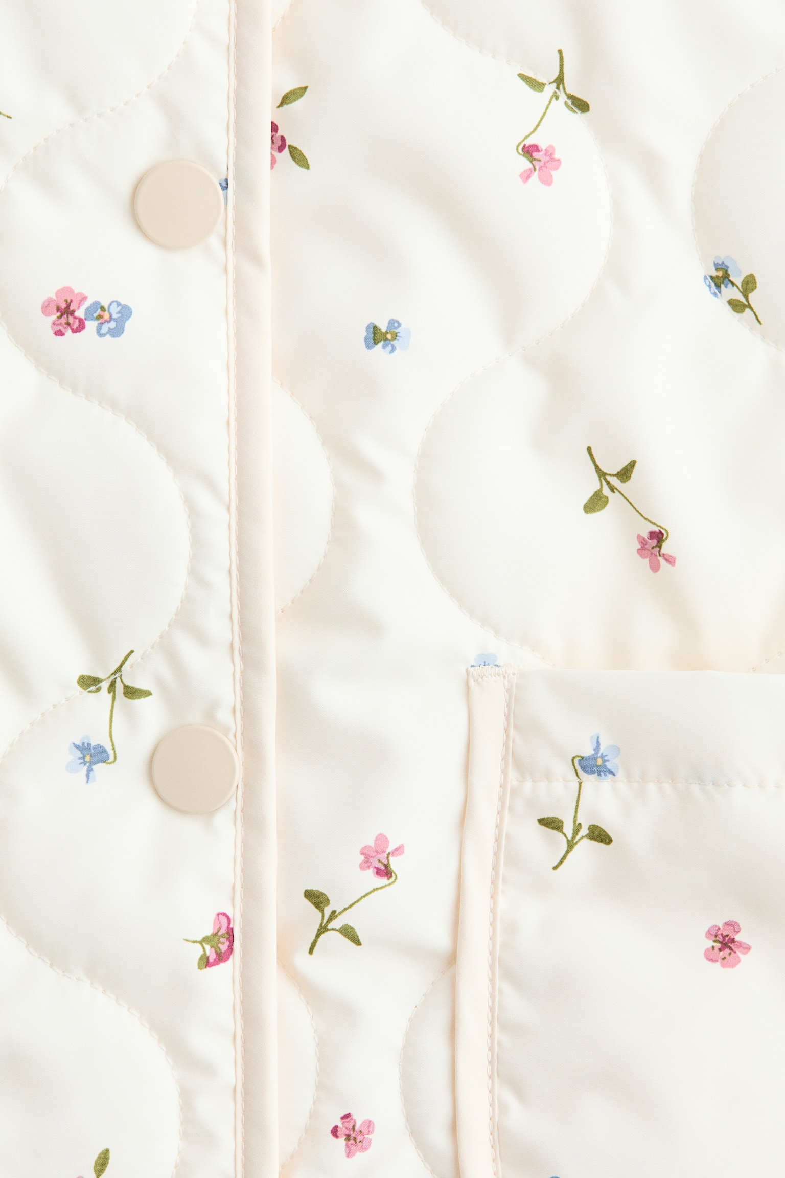 Quilted jacket - Cream/Floral/Beige/Leopard print - 4