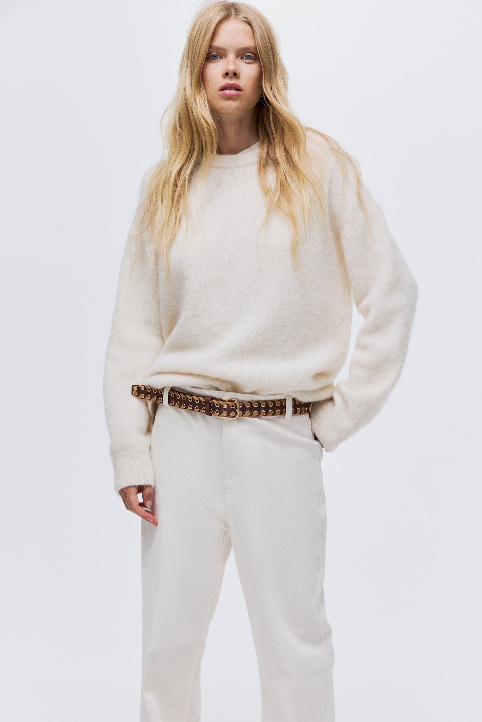 Женские джинсы H&M Flared High, цвет: Белый — фото 3