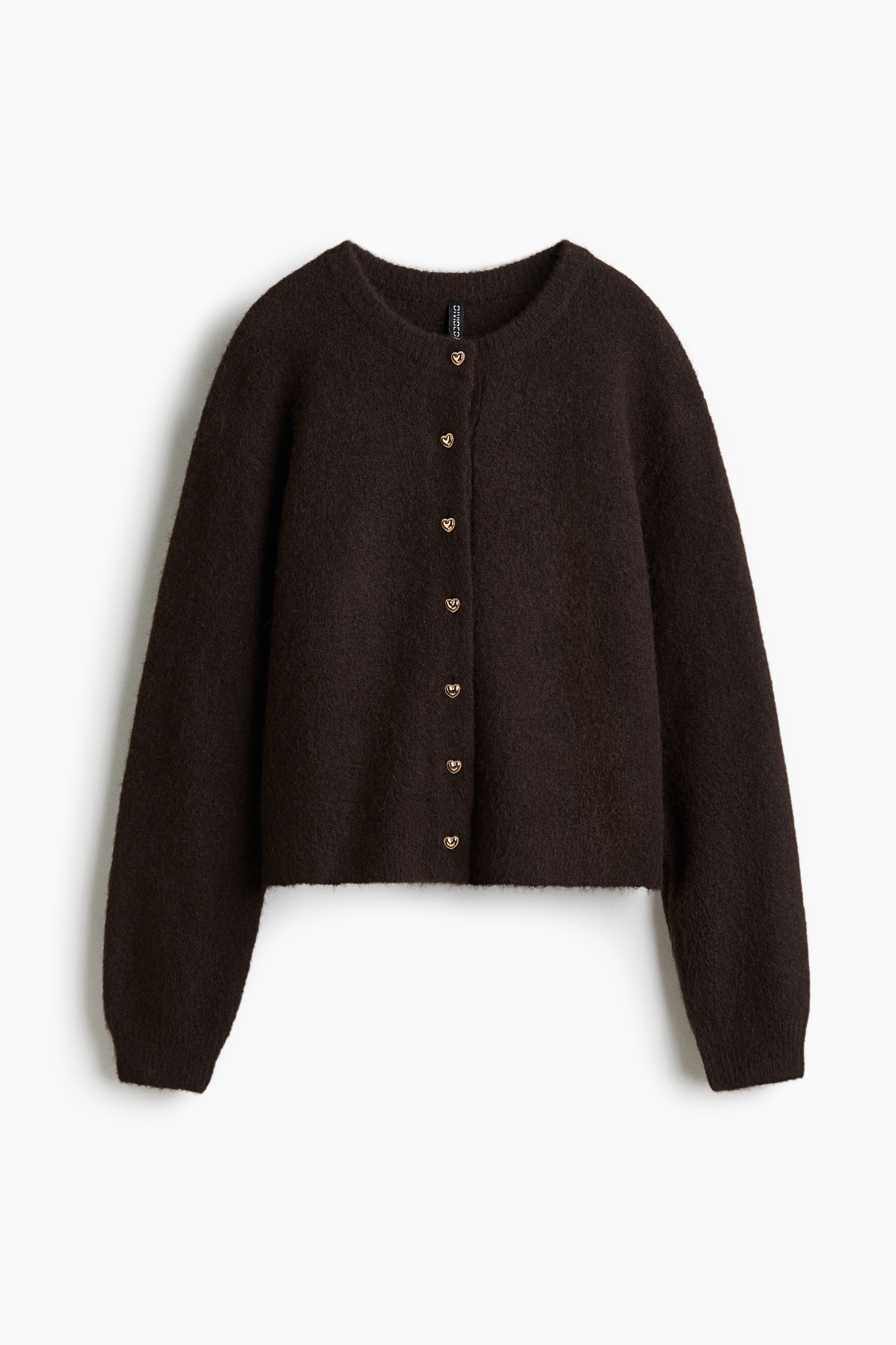 Cardigan - Dark brown/White