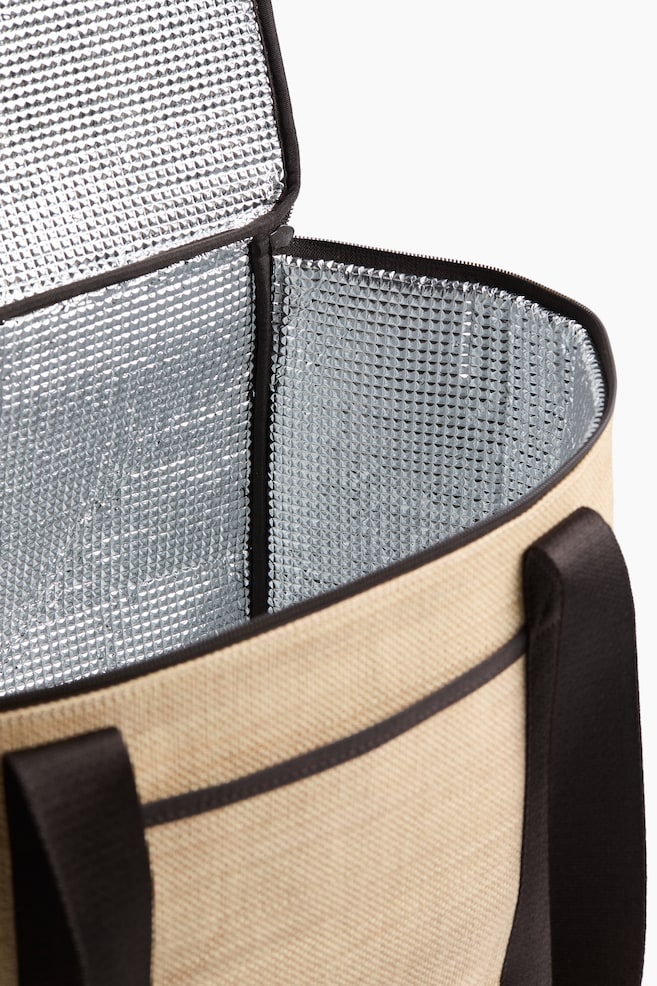 Straw-Look Cooler Bag-Beige - 4