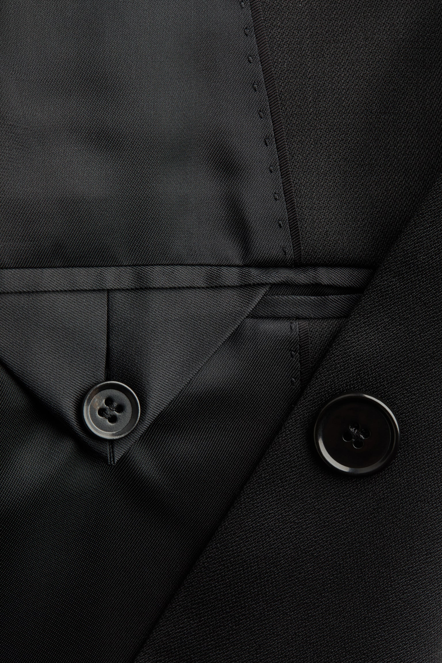 Blazer de botonadura sencilla en mezcla de lana - Negro - 6