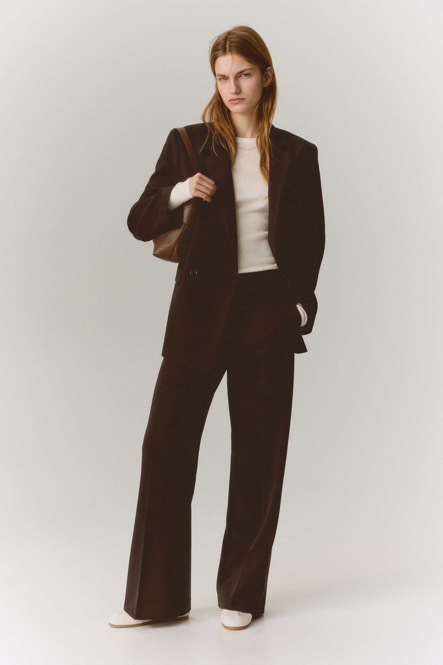 Double-breasted blazer - Dark brown/Navy blue/Dark brown/Checked - 4