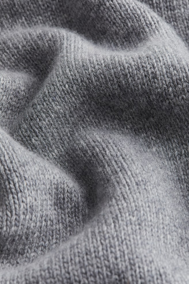 Sweter z domieszką kaszmiru - Szary melanż/Beżowy - 4
