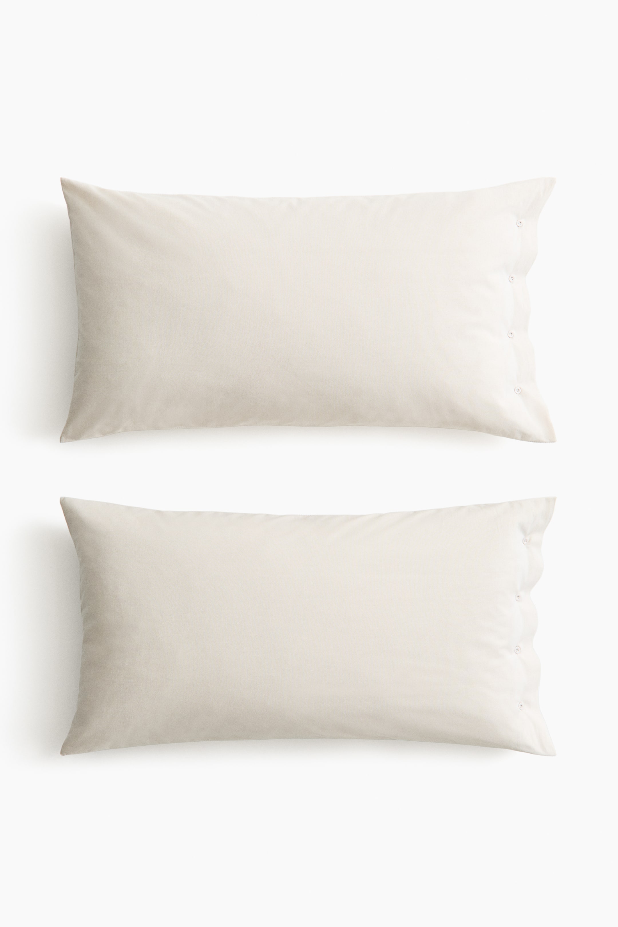 Grösseres Bild ansehen: 2er-Pack Kopfkissenbezüge aus Baumwolle - Hellbeige/Gestreift - HOME | H&M CH 1