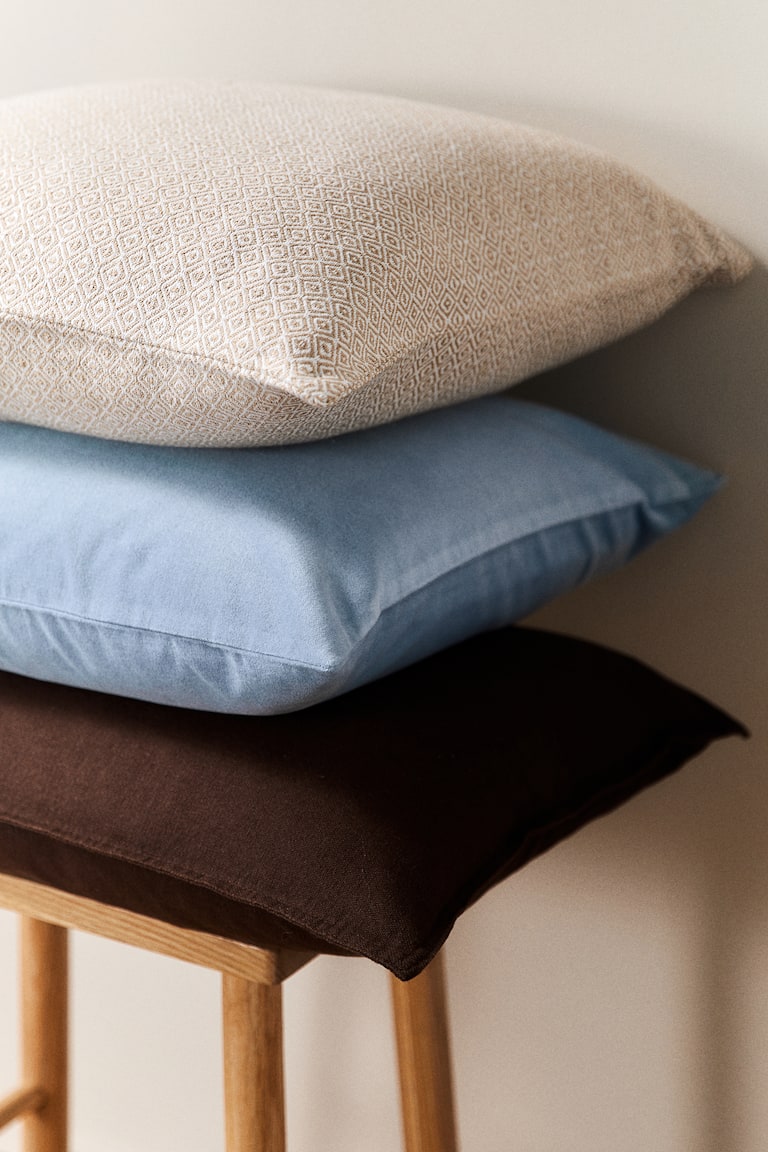 Cotton Velvet Cushion Cover Sky blue Home All H&M US