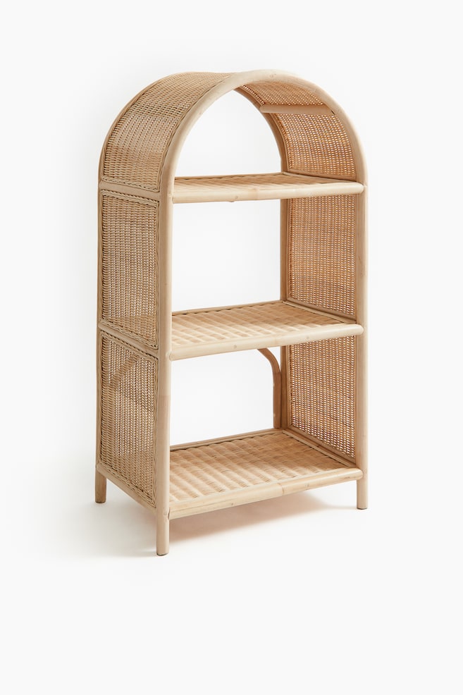 Rattan floor shelf - Beige - 1