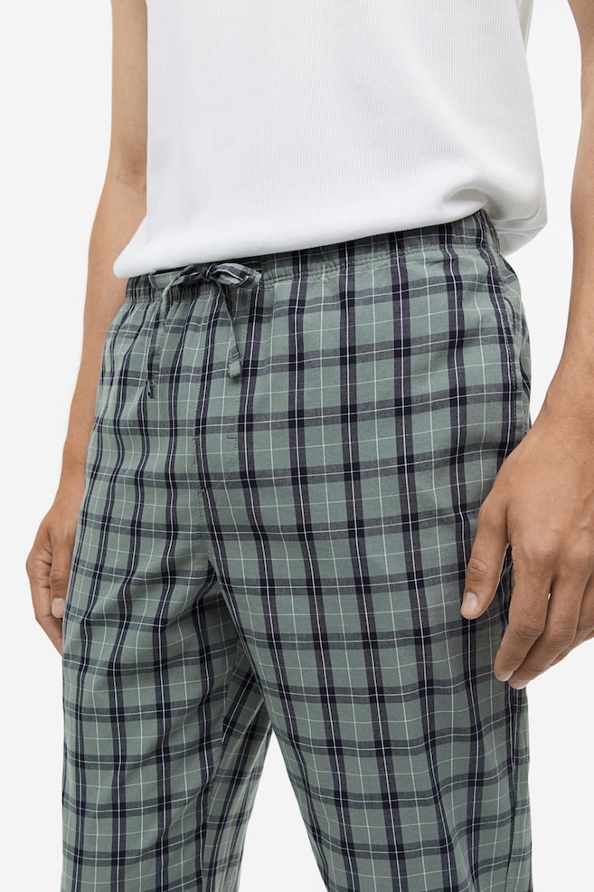 Regular Fit pyjama bottoms - Light khaki green/Checked/Blue/Checked - 6