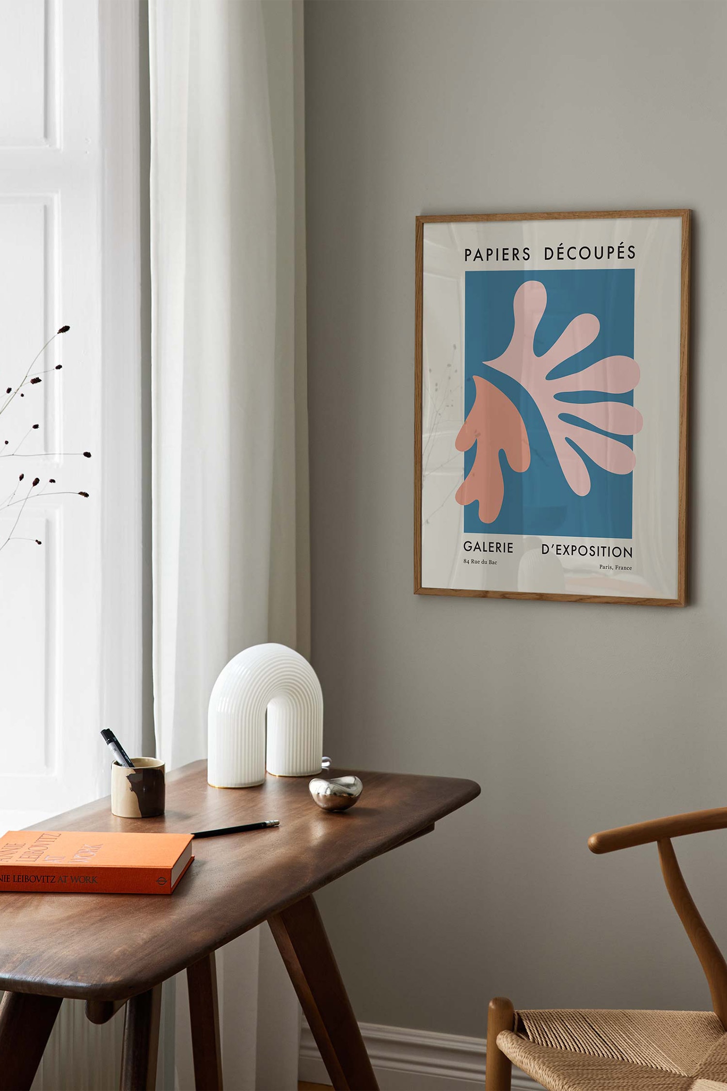 Papiers Découpés Pink Orange Plakat - Beige/pink/orange