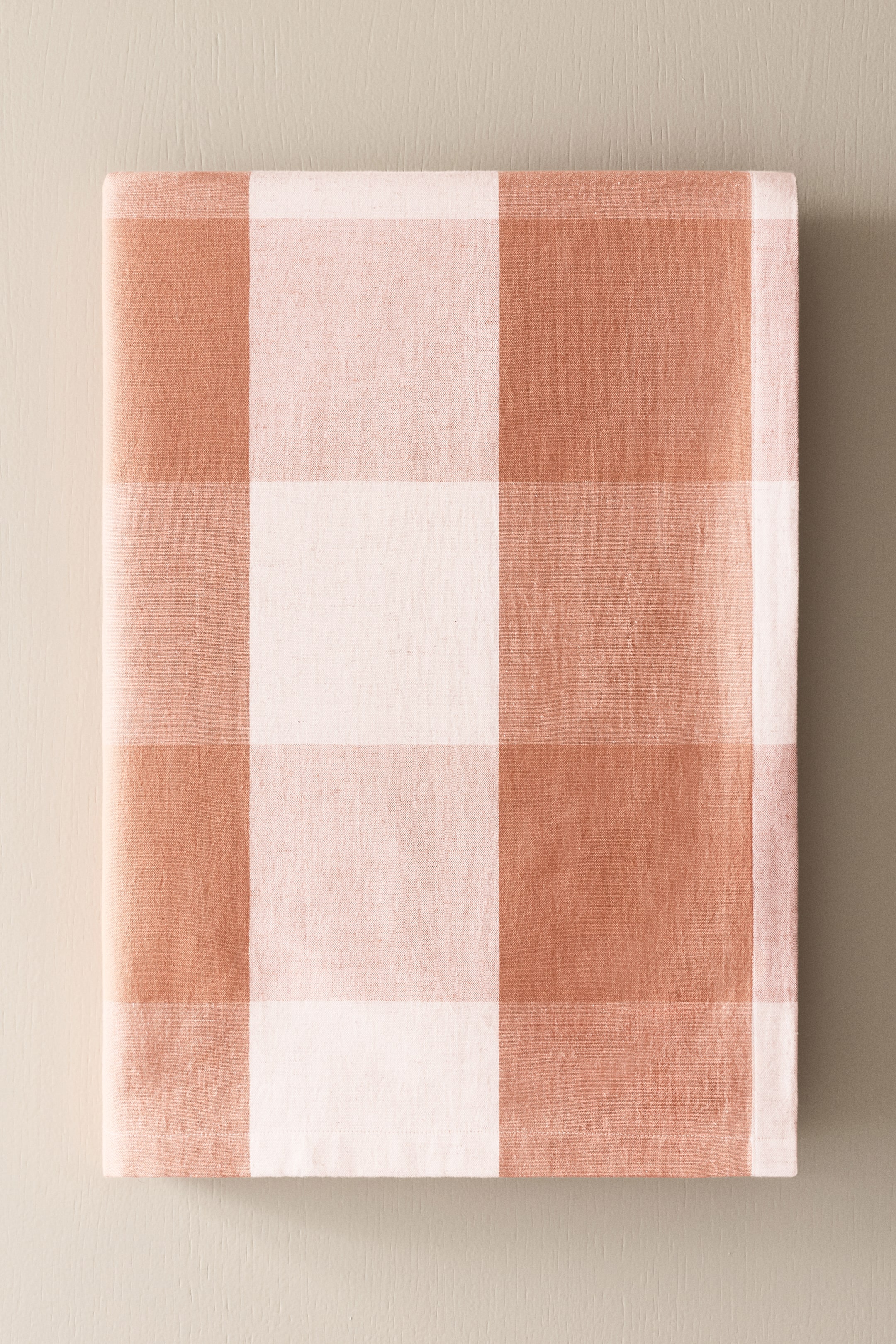 拡大画像を表示: リネンブレンドテーブルクロス - Orange/Gingham check - Home All | H&M JP 1