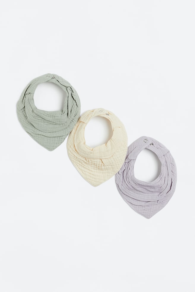 3-pack triangular scarves - Mauve/Natural white/Sage green/Cream/Dark grey/Beige - 1