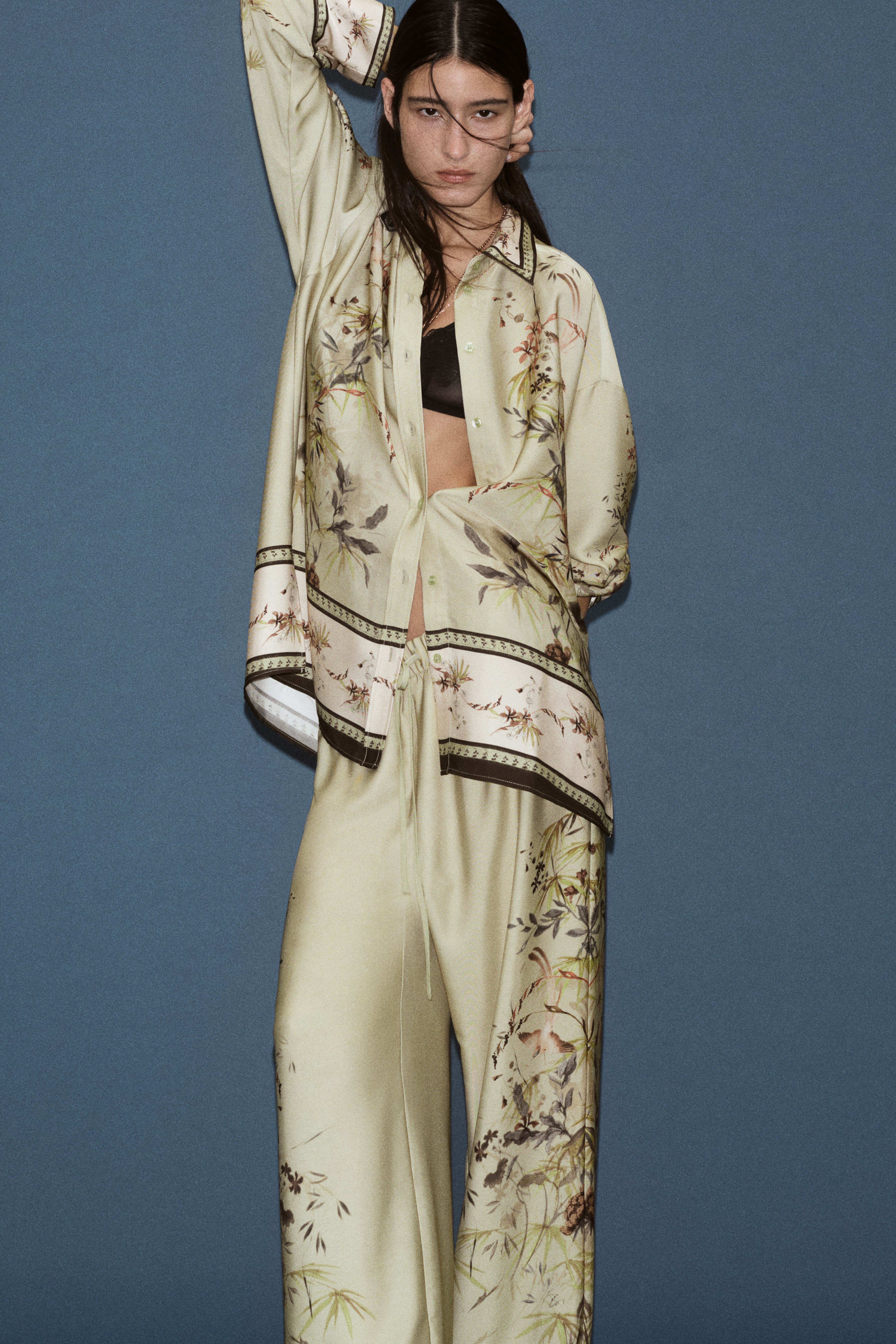 Patterned Drawstring Pants