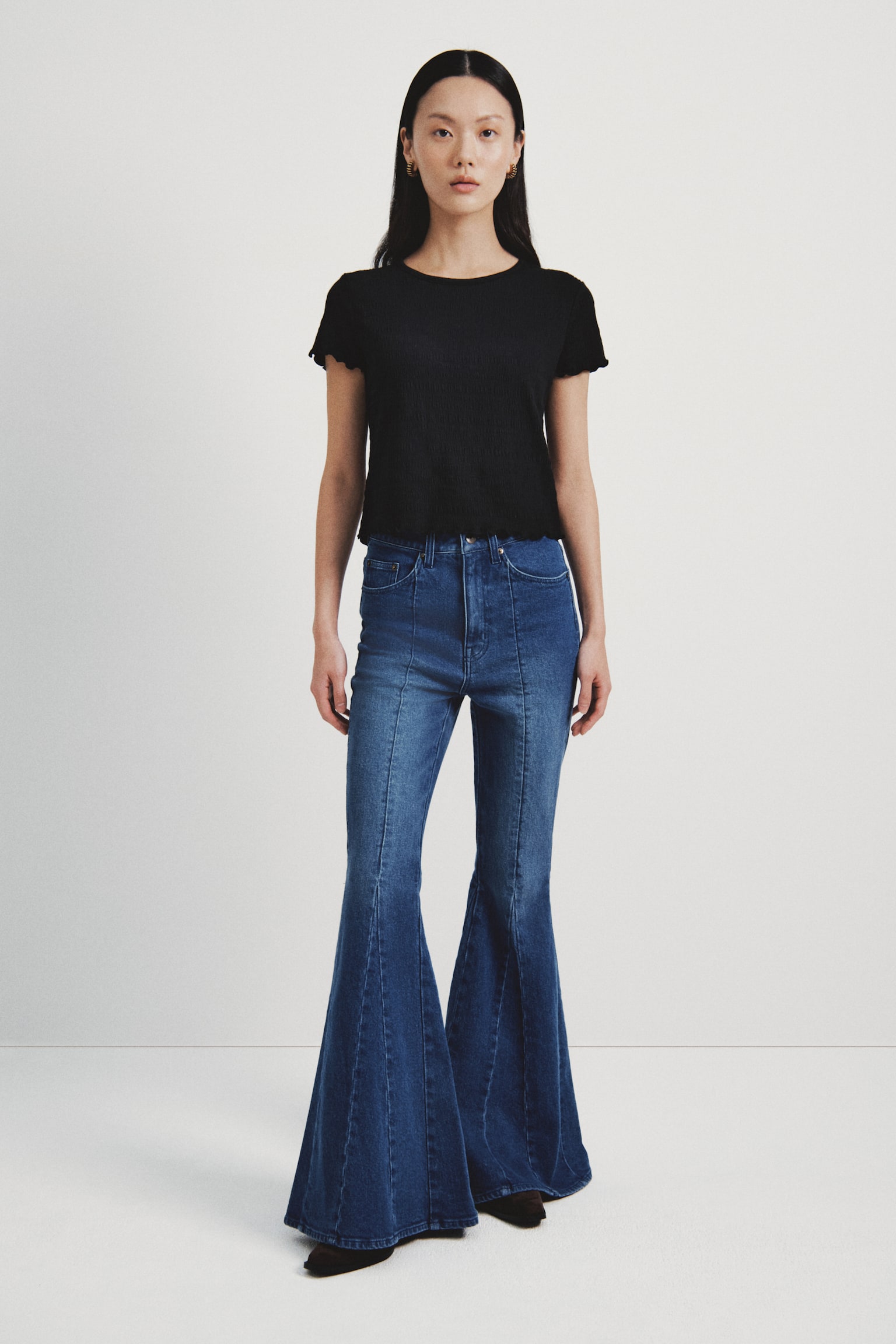 Áo xếp nếp - Màu đen/Màu hồng phấn/Màu kem - 2