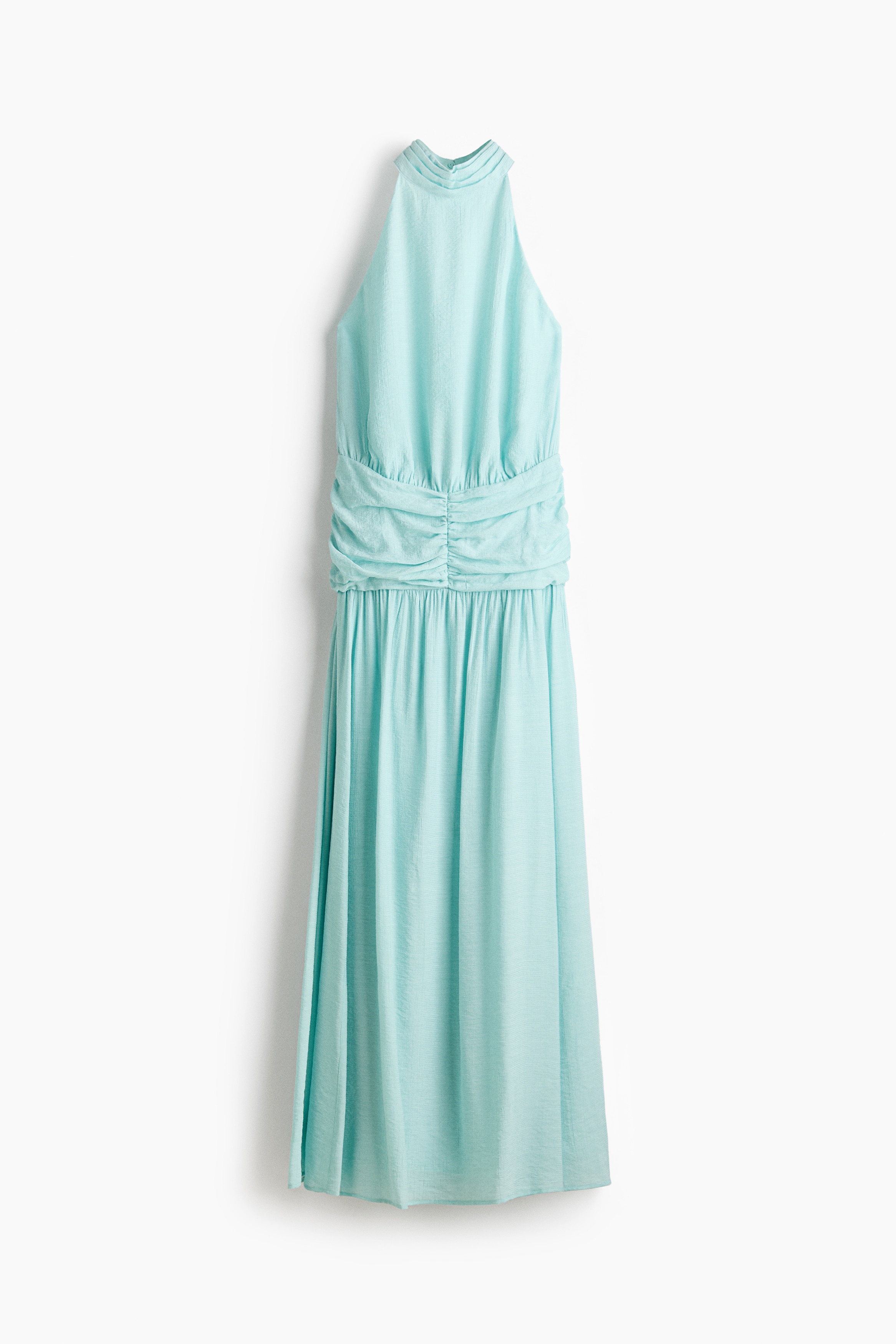 Draped halterneck dress - Light turquoise