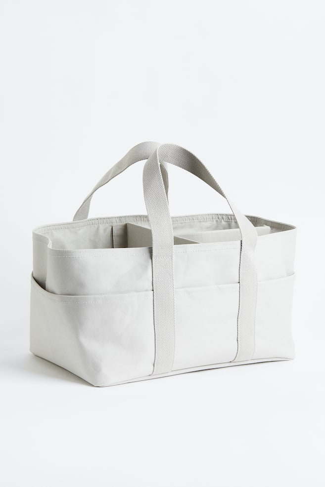 Cotton canvas changing bag - Light grey/Natural white/Light green - 1