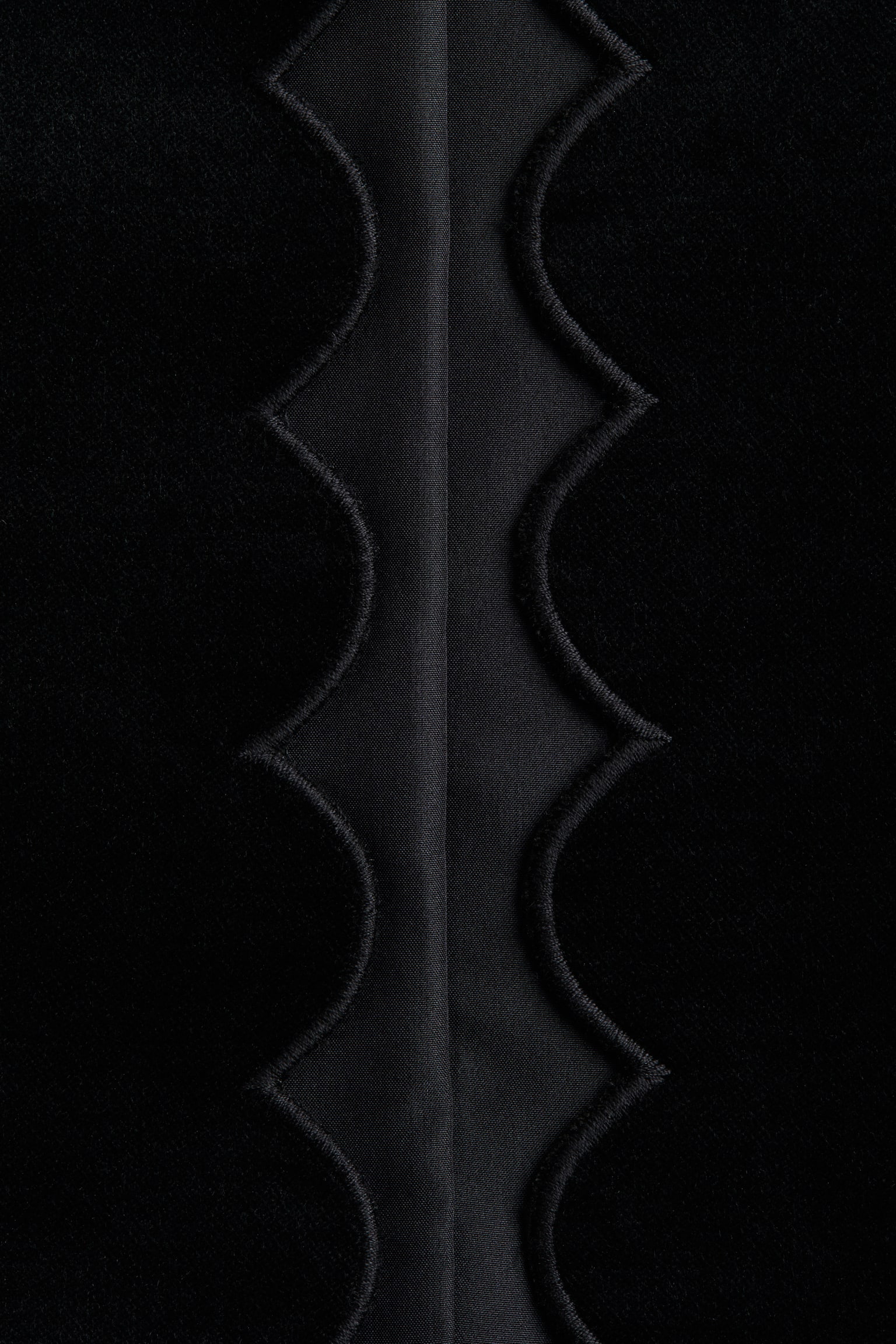 Scalloped velvet jacket - Black - 4