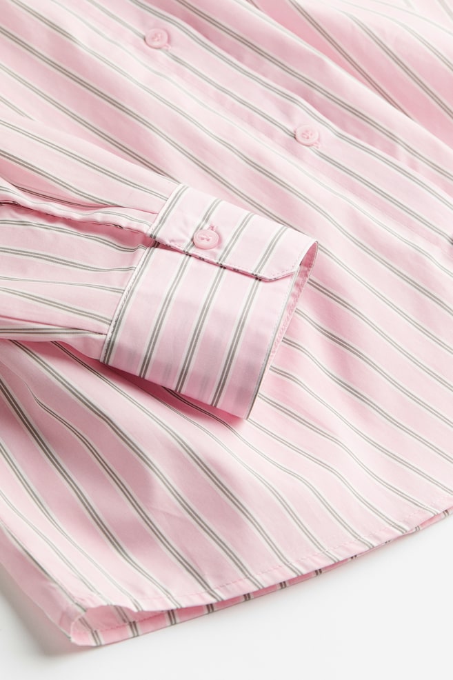 Oversized skjorte i poplin - Lys rosa/Stribet/Sort/Lys rosa/Hvid/Lyseblå/Stribet/dc/dc/dc - 5