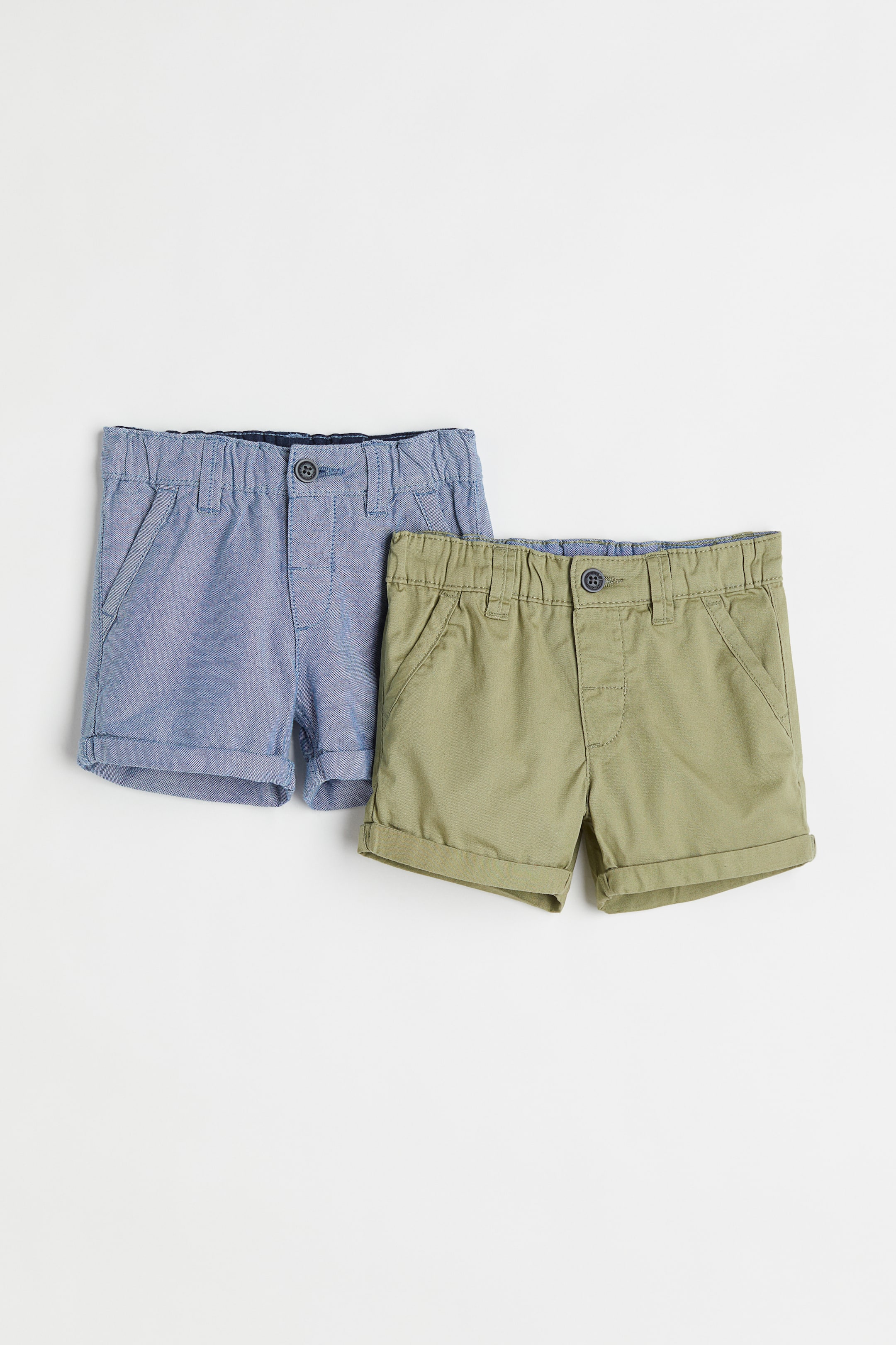 查看大圖: 2件入卡其短褲 - 卡其綠/藍色 - Kids | H&M 1