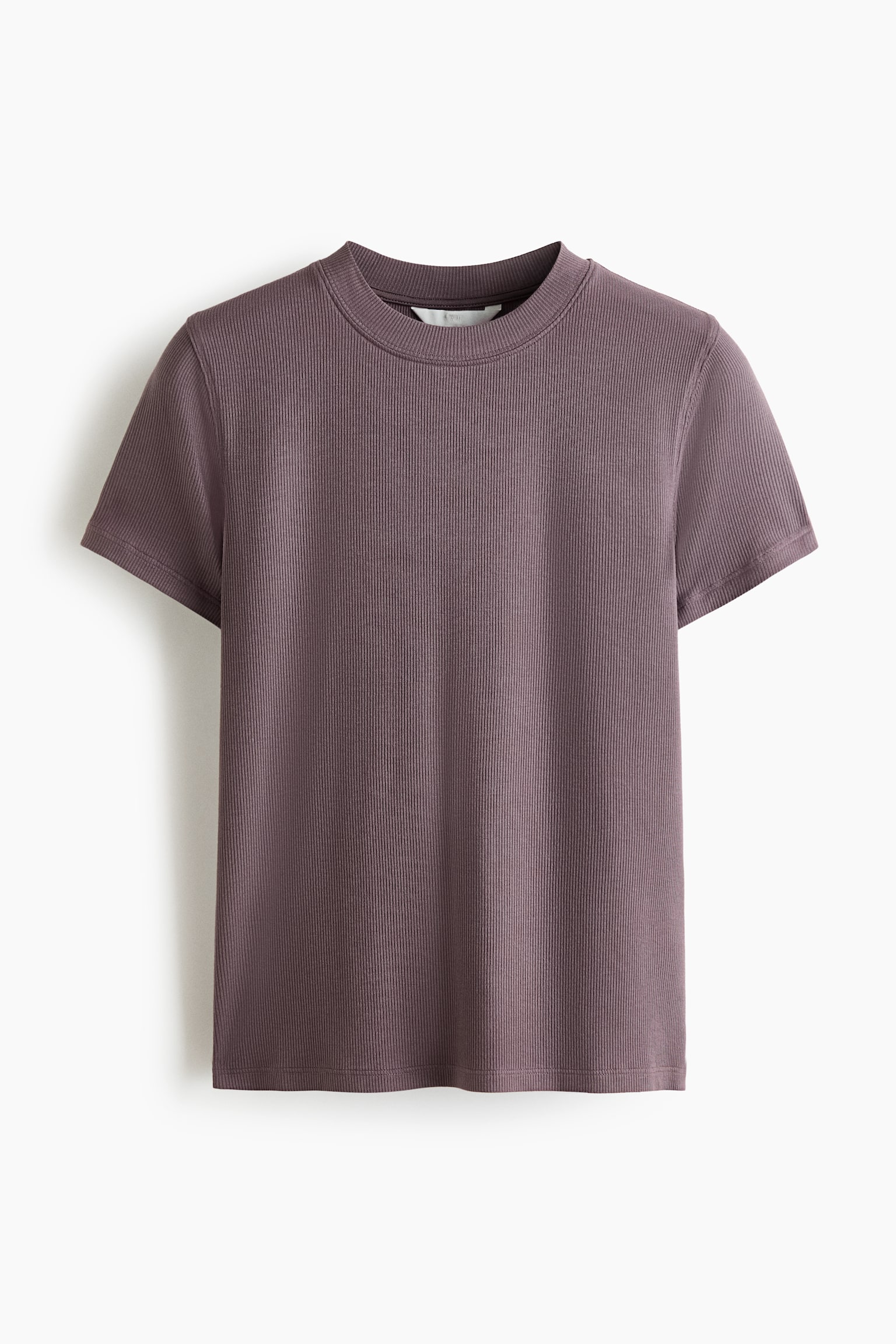 Playera acanalada de viscosa - Morado tenue/Gris oscuro/Negro/Crema - 1