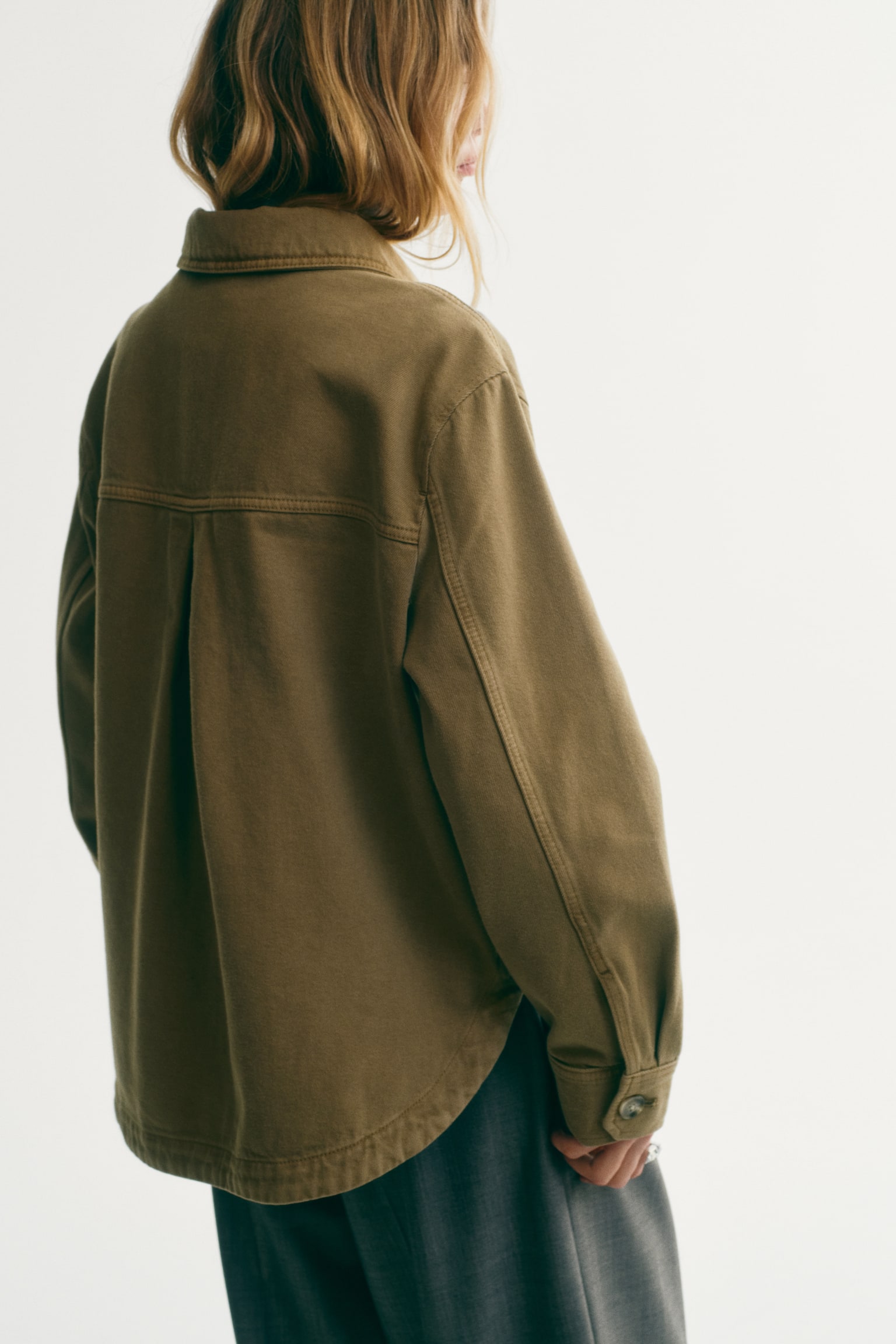 Shacket - Khaki green/Dark denim blue/Dark brown/Leopard print - 4