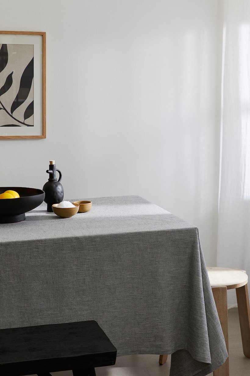 Cotton-blend Tablecloth - Gray melange - Home All | H&M US