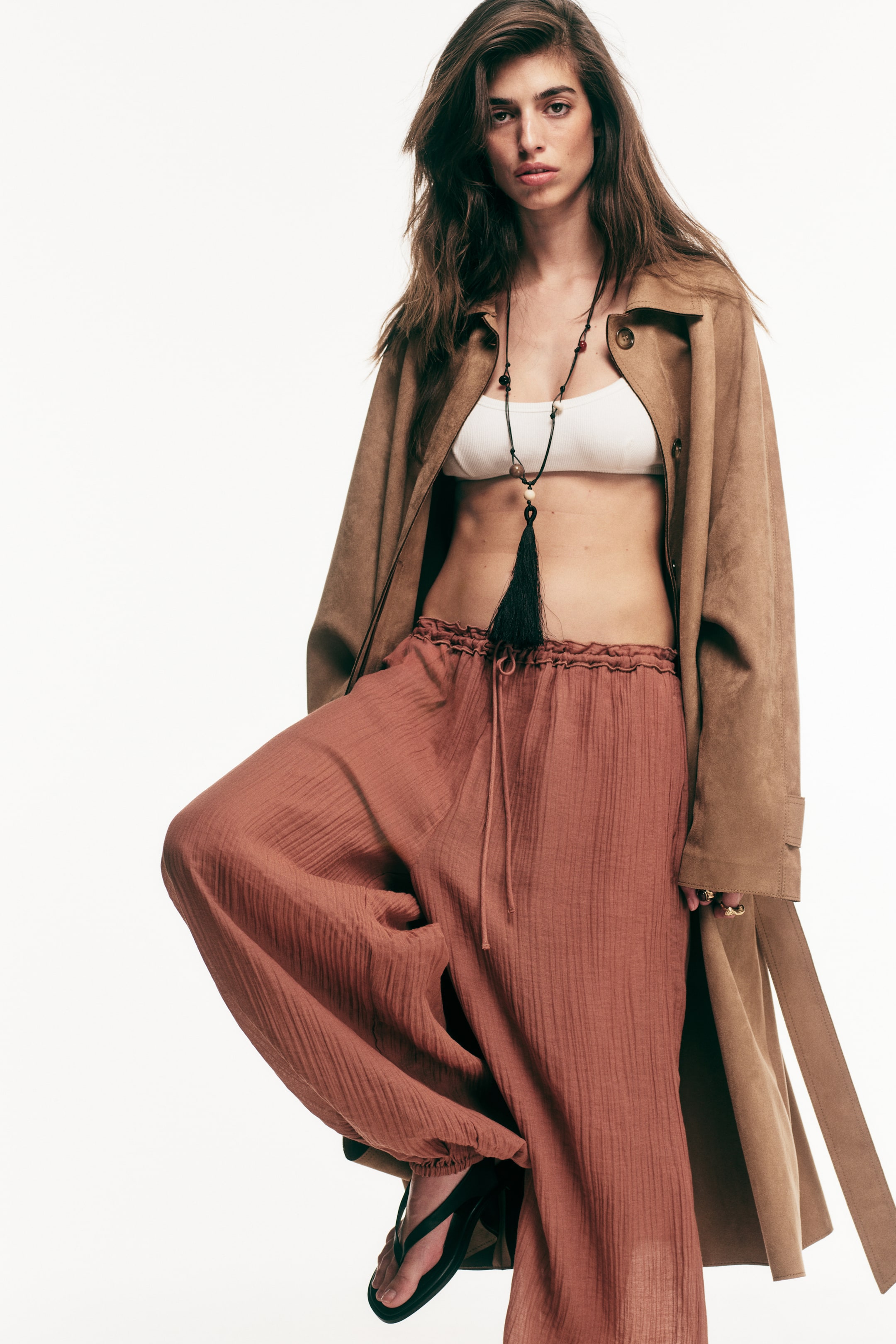 Balloon-Leg Pants with Drawstring
