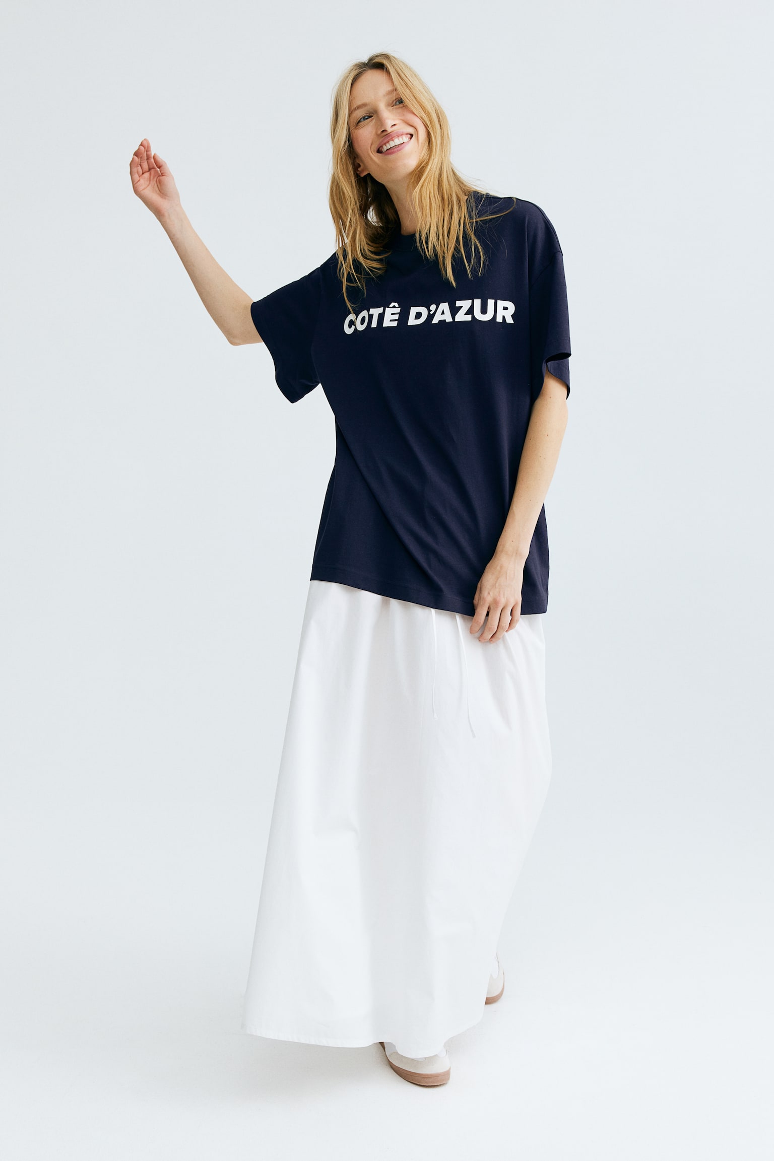 Oversized printed T-shirt - Navy blue/Côte d'Azur/White/NYC Studios/Light grey marl/Le Marais - 4