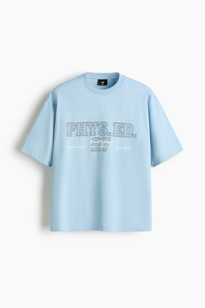 Relaxed-Fit Printed Cotton T-Shirt - Light blue/Phys. Ed./Dark red/Sports Archive - 1