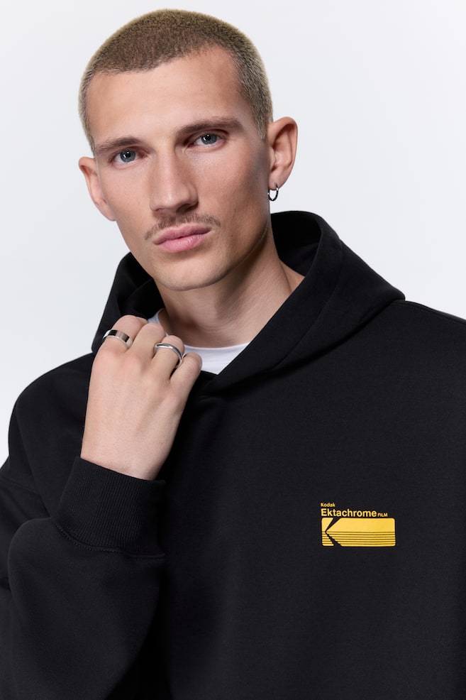 Loose-Fit Printed Hoodie - Black/Kodak/White/The Godfather/Black/Fender/Black/Home Alone/White/Terminator/Black/Alien/Dark green/I Lose Control - 7