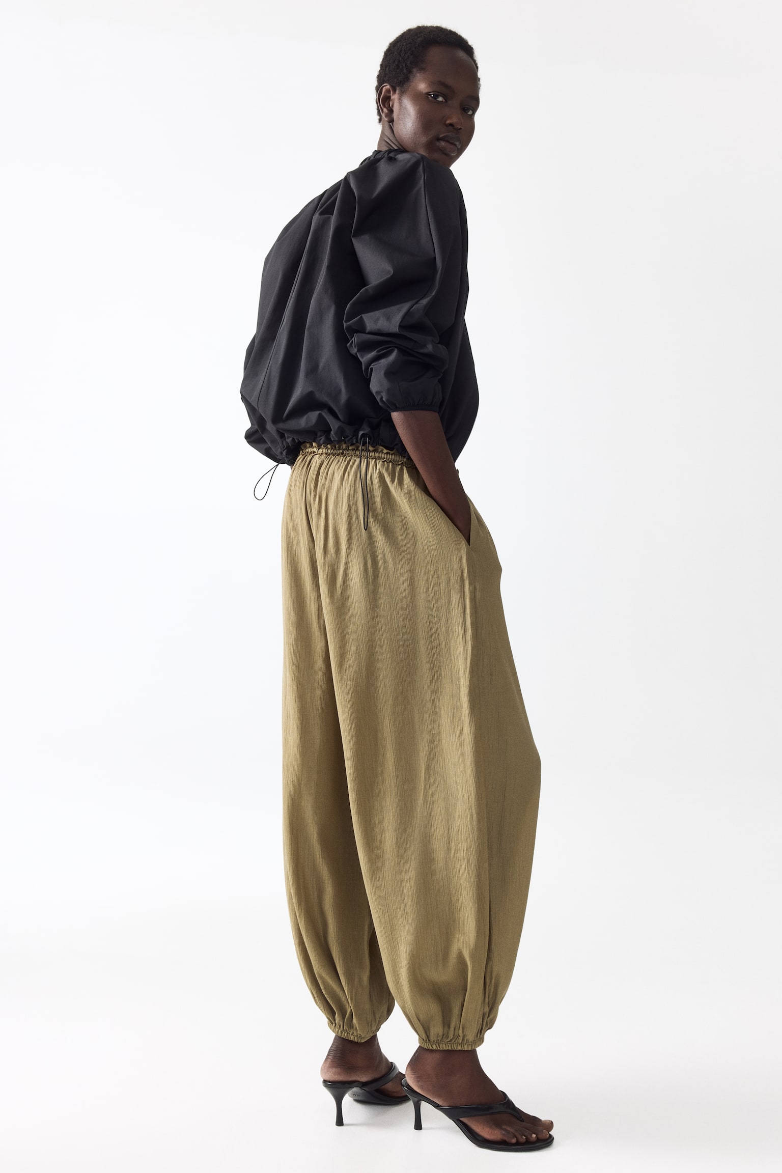 Balloon drawstring trousers - 6
