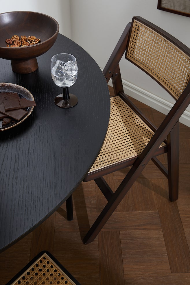 Wooden folding chair - Brown/Rattan/Black/Rattan - 2