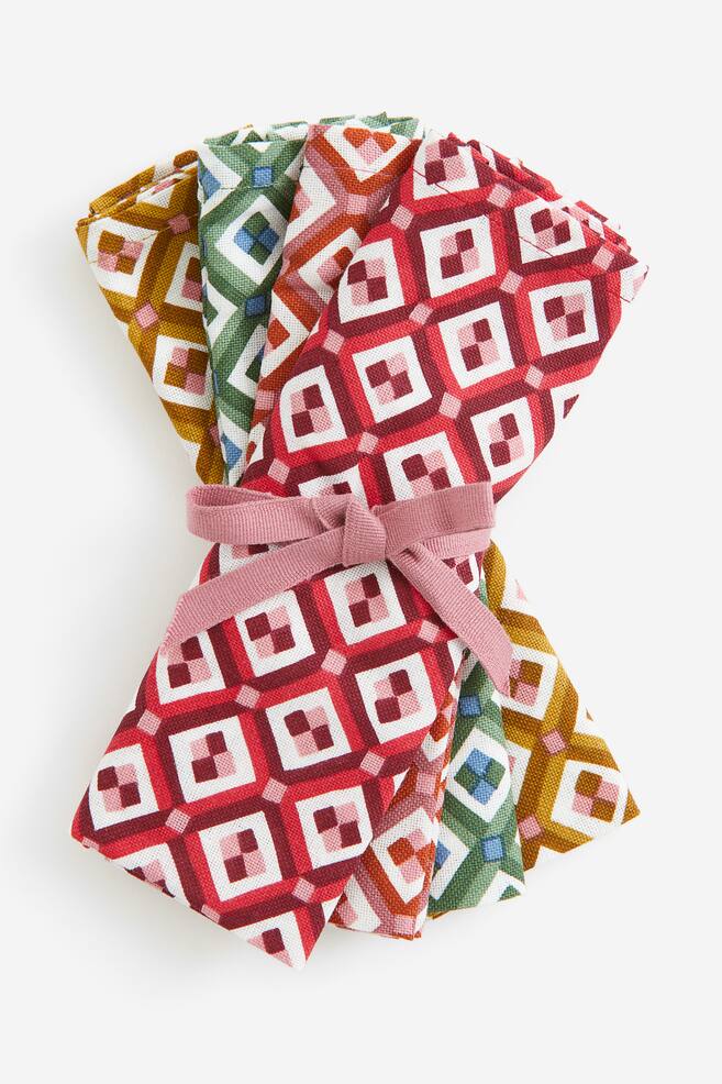 4-pack patterned napkins - Pink/Patterned - 1
