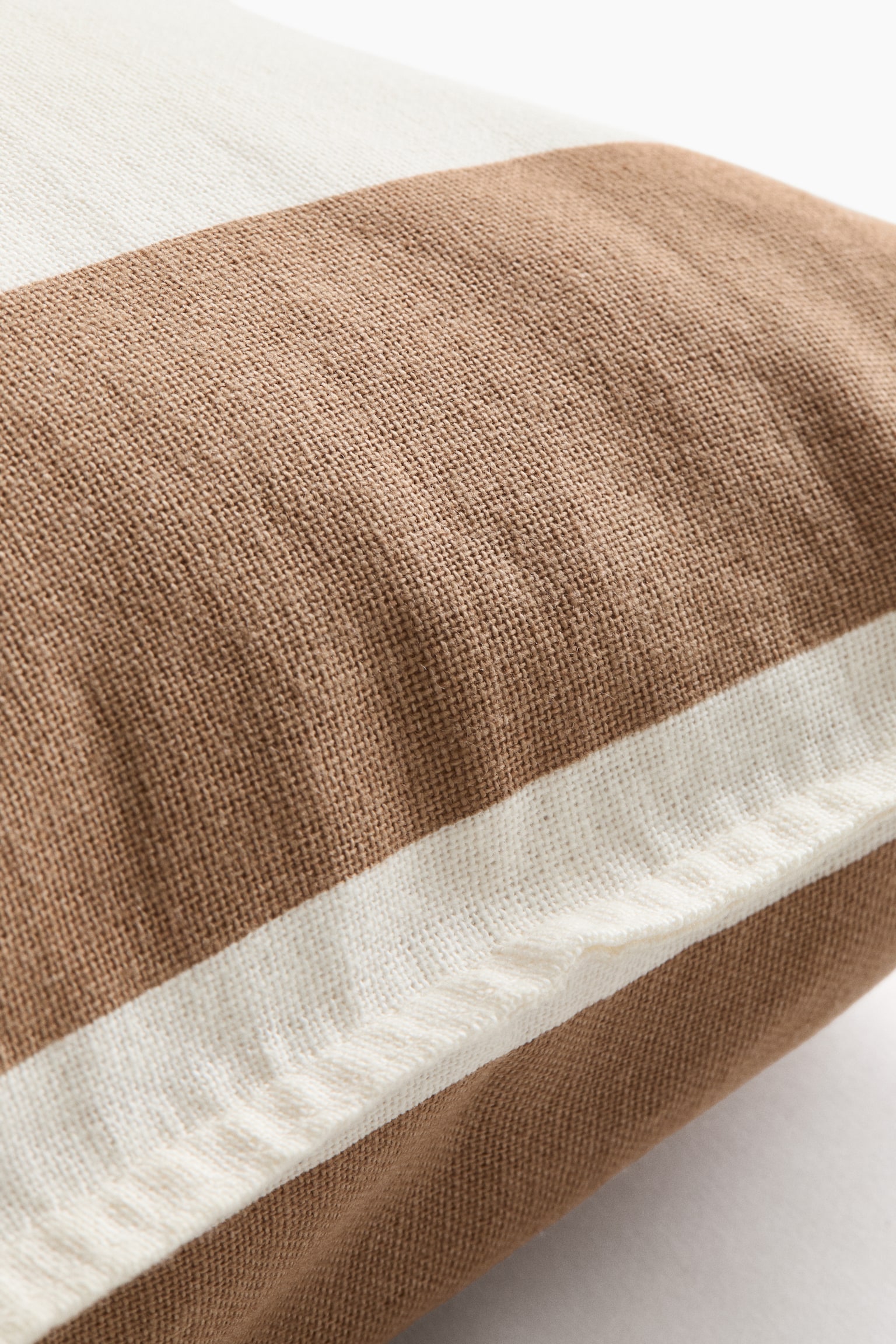 Linen-blend cushion cover - Light brown/White striped/Light dusty blue/Striped/Light dusty pink/Striped/Dark brown/Striped/Dark olive green/Striped/Light yellow/Striped/Beige/Striped - 2