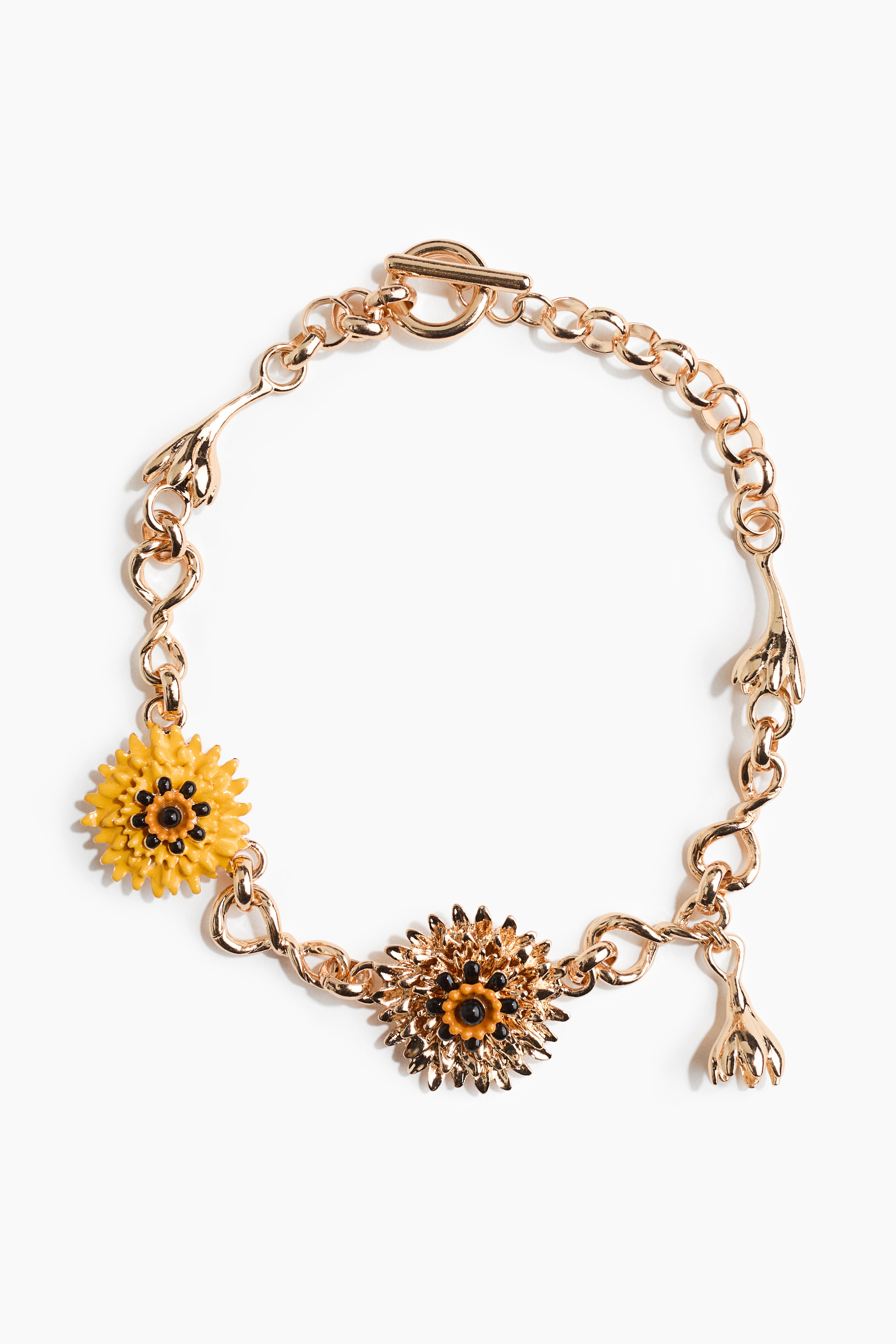 Collana corta con decorazioni - Dorato/giallo