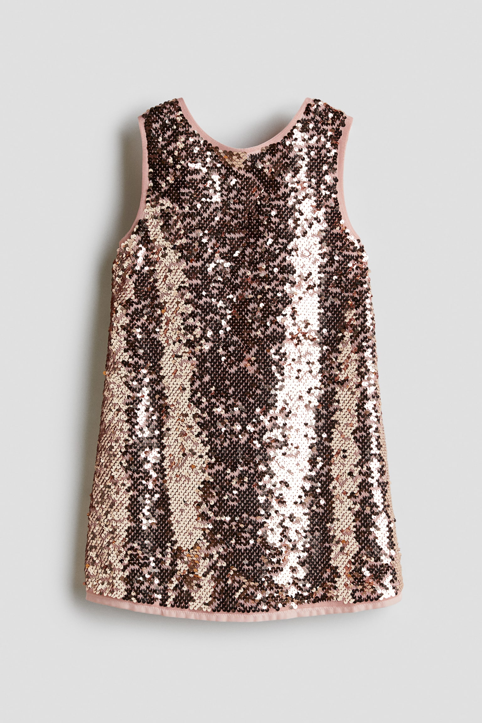Bow-Detail Sequined Dress - Rose gold-colored/White/black - 1