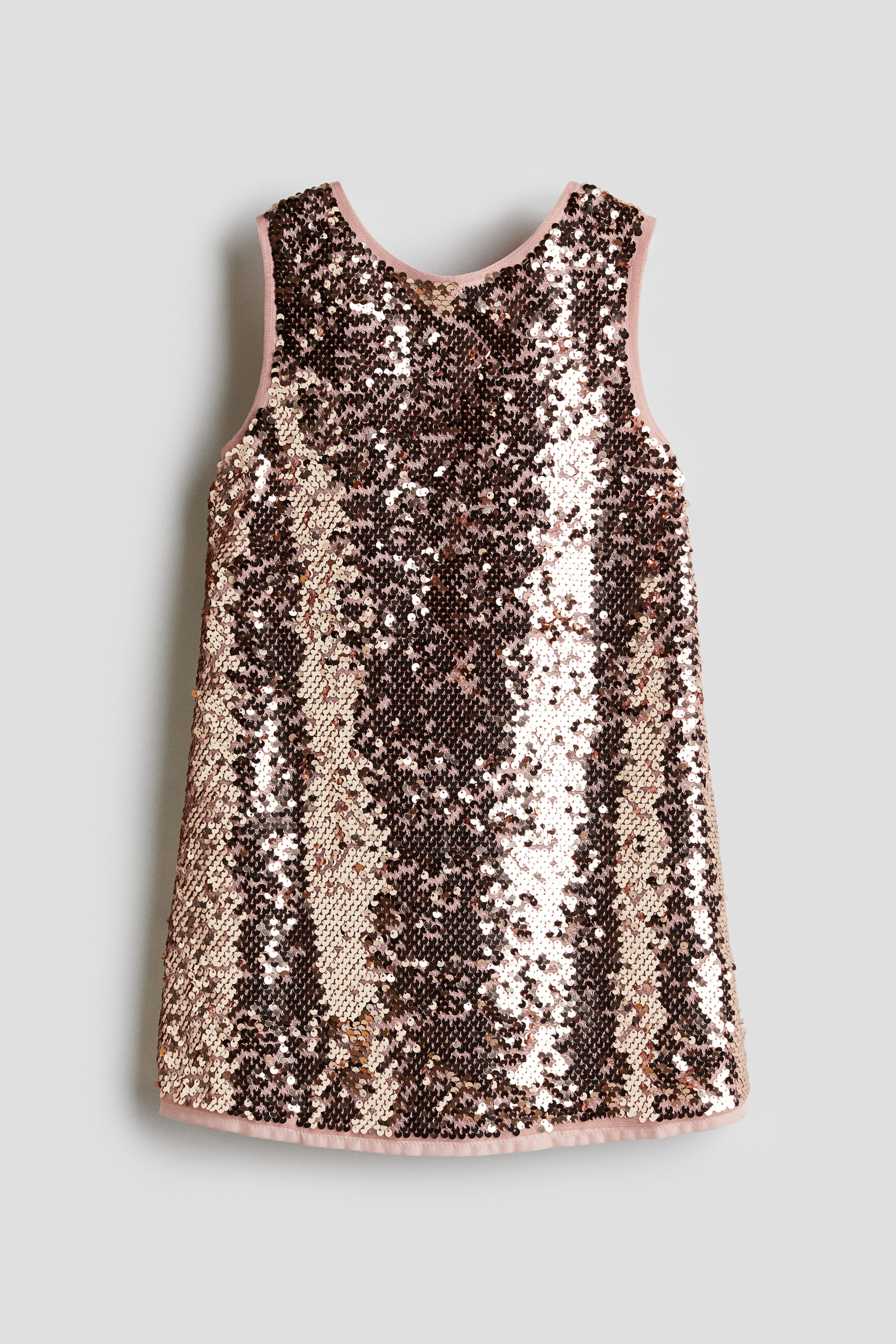 View larger image: Bow-Detail Sequined Dress - Rose gold-colored - Kids | H&M US 1