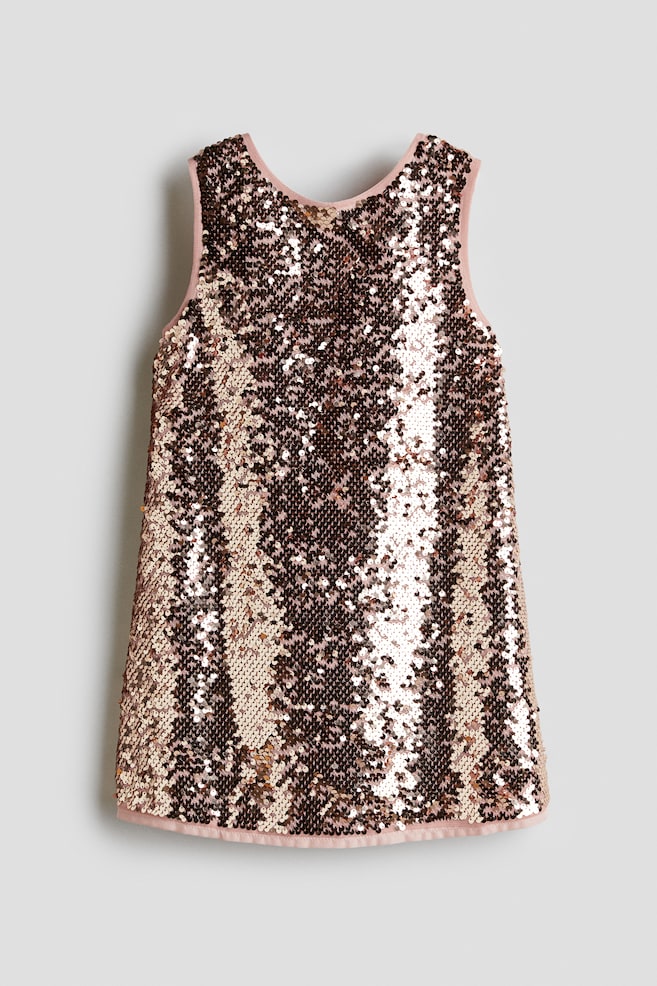 Bow-detail sequined dress - Rose gold-coloured/White/Black - 1