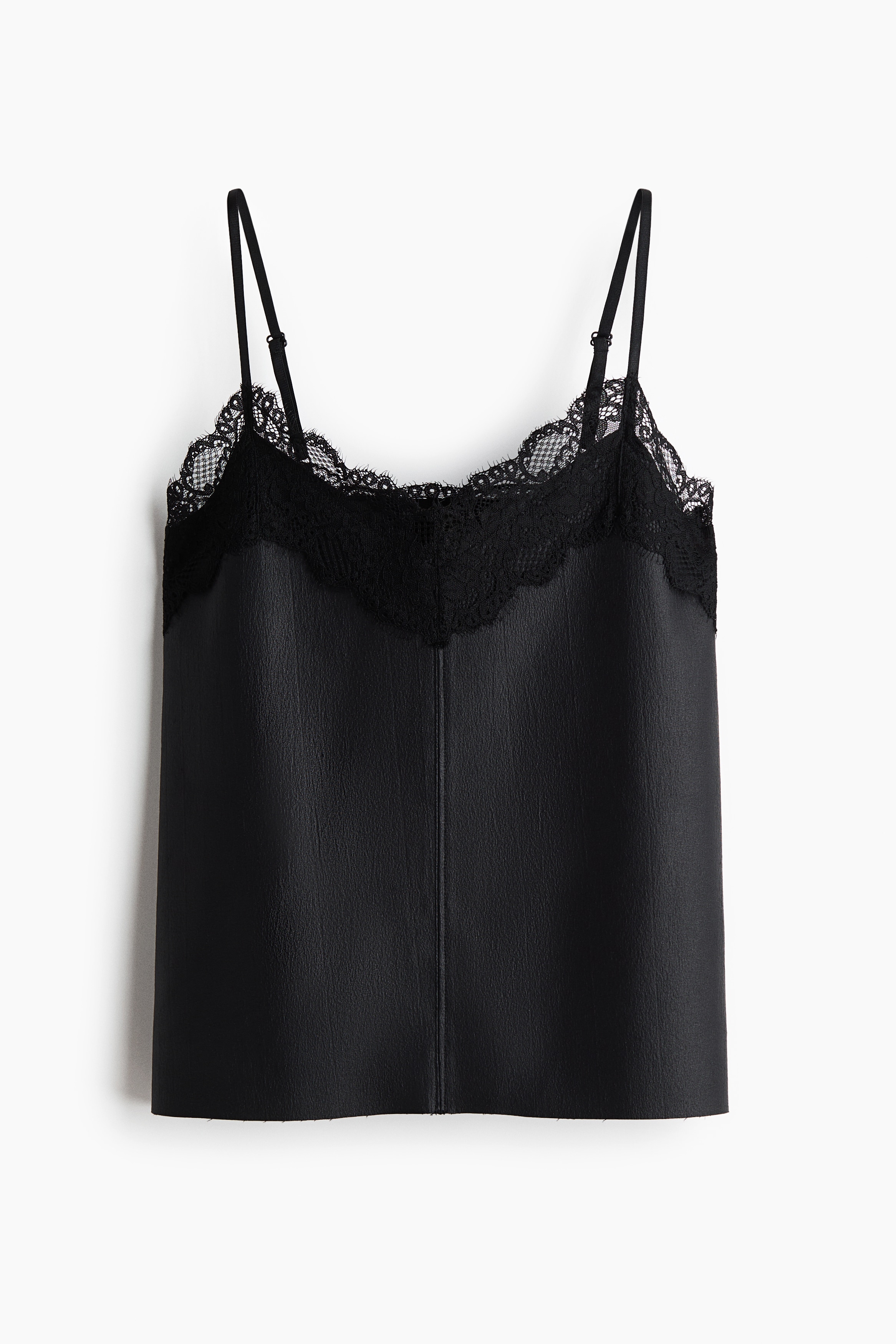 Lace-Trimmed Camisole Top - Black