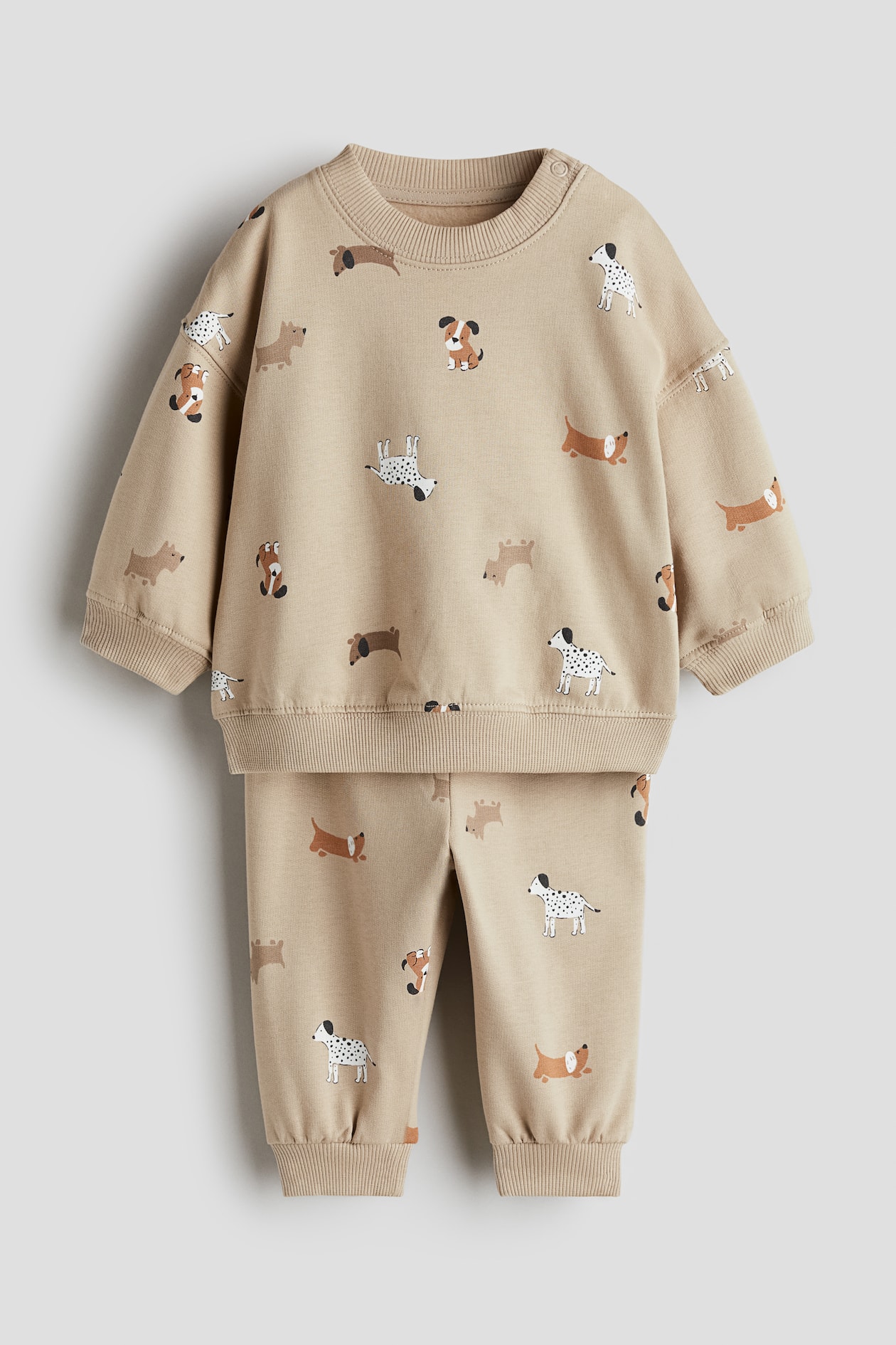 2-piece Sweat Set Beige/Dogs Kids H&M AU